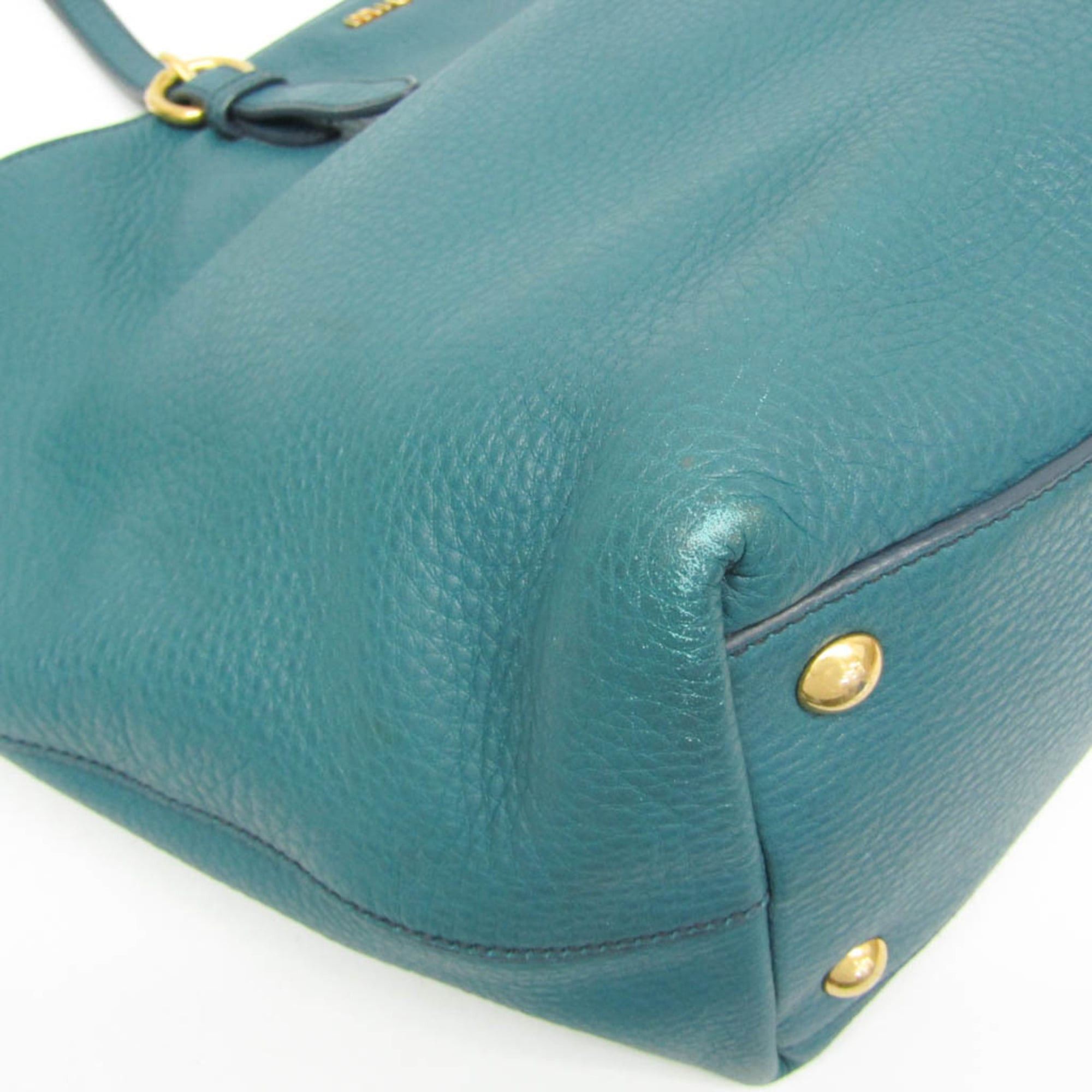 Miu Miu Miu Miu VIT.DAINO RR1905 Women's Leather Shoulder Bag,Tote Bag Green Size ONE SIZE - 8 Thumbnail
