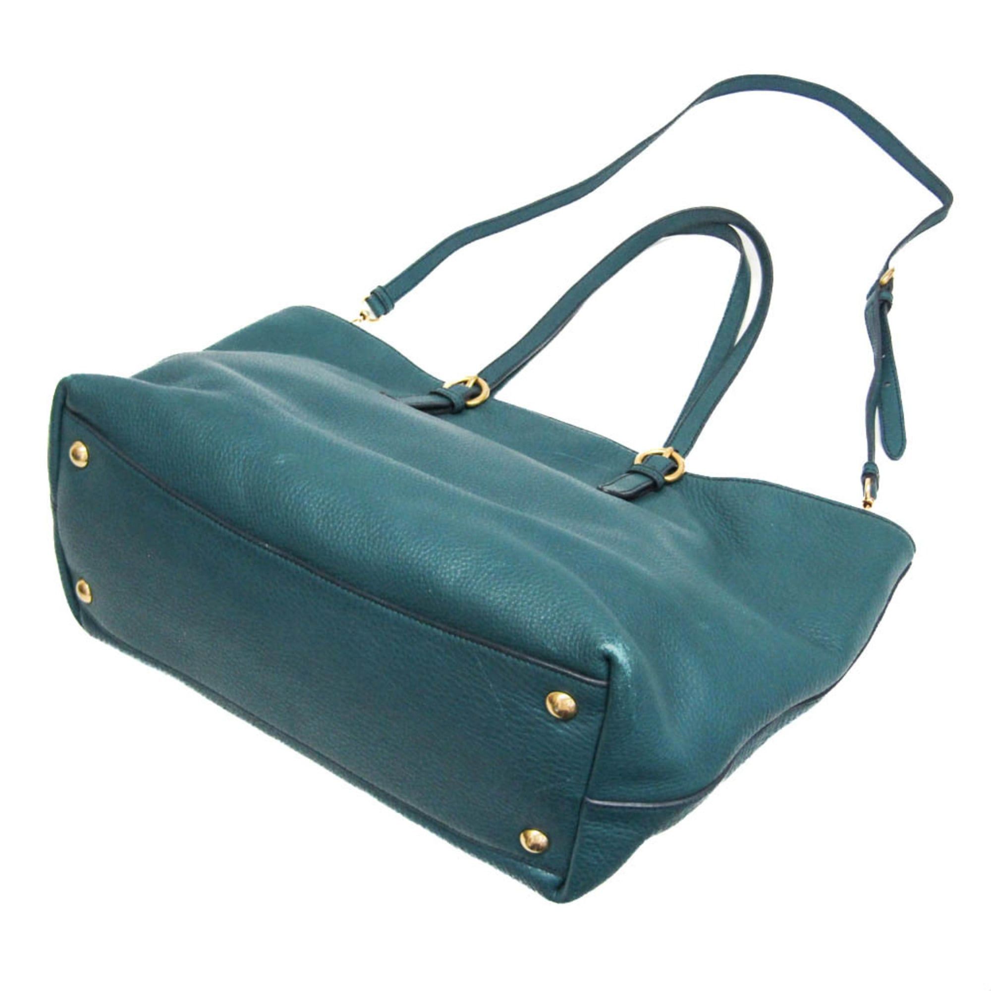 Miu Miu Miu Miu VIT.DAINO RR1905 Women's Leather Shoulder Bag,Tote Bag Green Size ONE SIZE - 3 Thumbnail