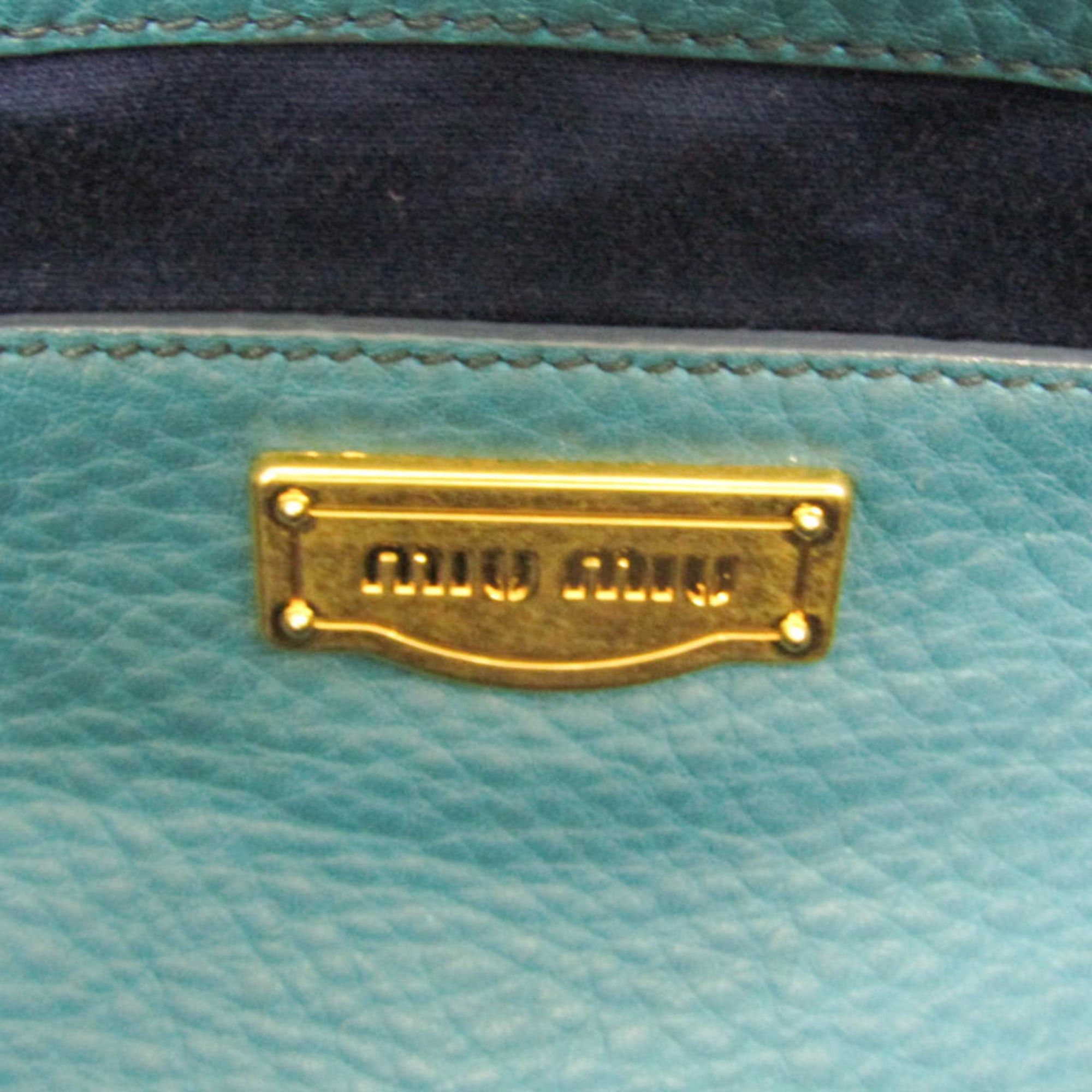 Miu Miu Miu Miu VIT.DAINO RR1905 Women's Leather Shoulder Bag,Tote Bag Green Size ONE SIZE - 18 Thumbnail