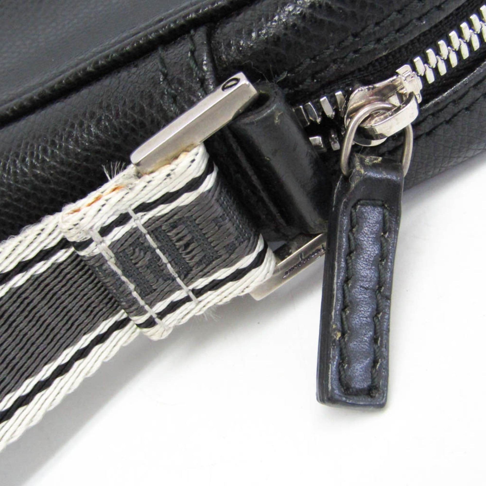 Salvatore Ferragamo Salvatore Ferragamo FZ-24 8810 Men,Women Leather Shoulder Bag Black Size ONE SIZE - 11 Thumbnail