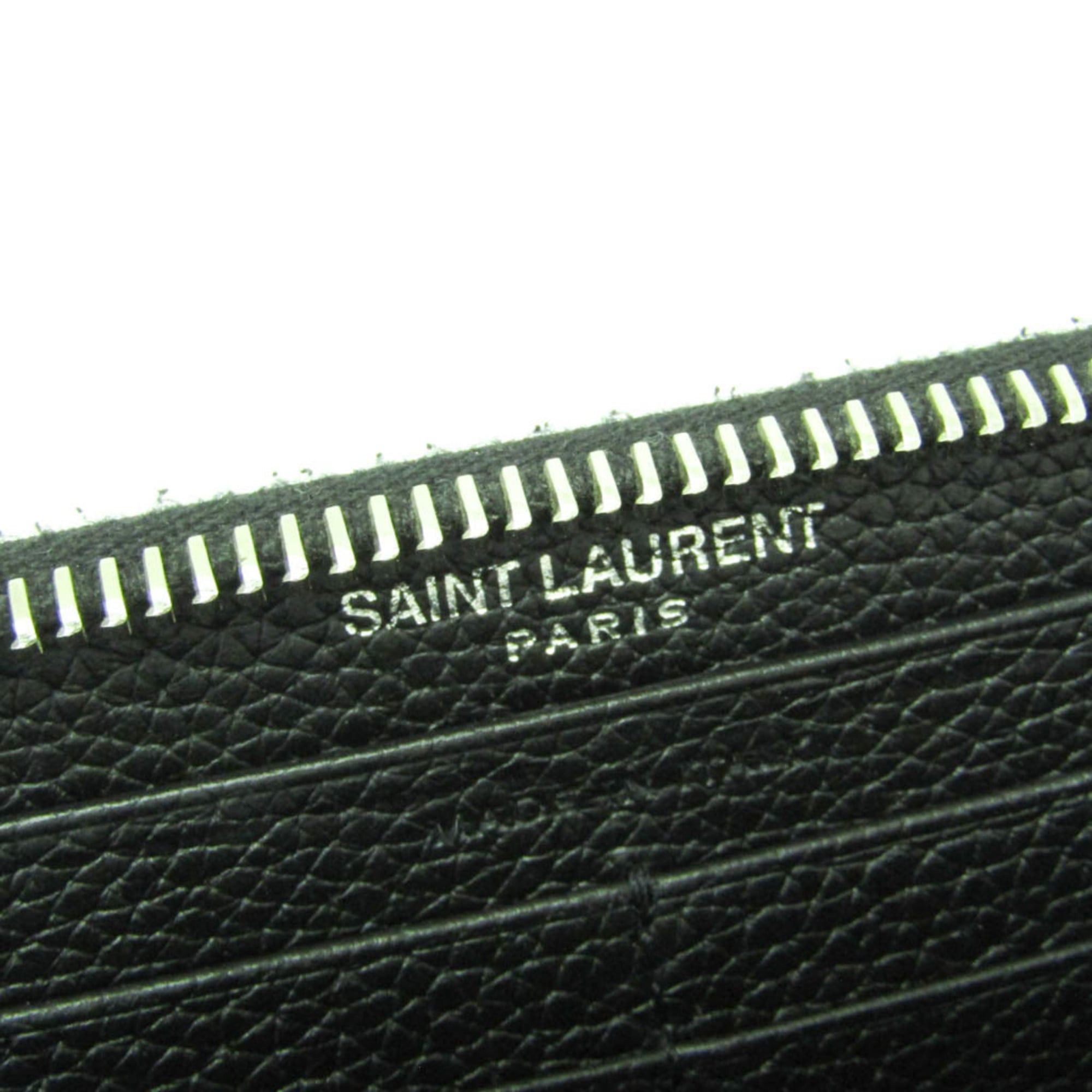 Yves Saint Laurent Yves Saint Laurent Cassandra Round Zip Wallet INN687054 Women's Leather Long Wallet (bi-fold) Black Size ONE SIZE - 10 Thumbnail