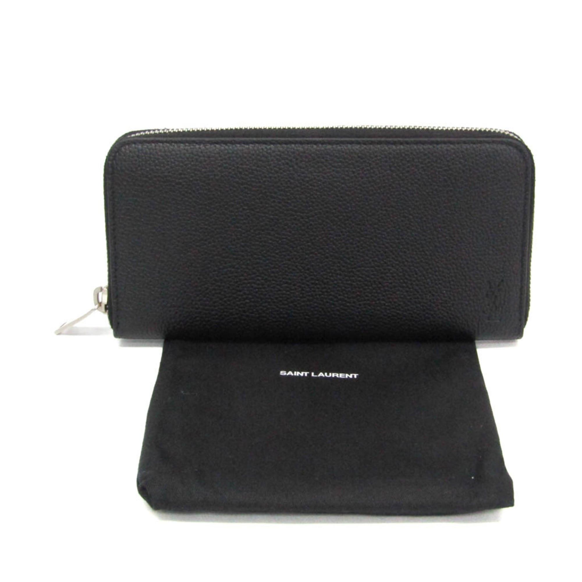 Yves Saint Laurent Yves Saint Laurent Cassandra Round Zip Wallet INN687054 Women's Leather Long Wallet (bi-fold) Black Size ONE SIZE - 2 Thumbnail