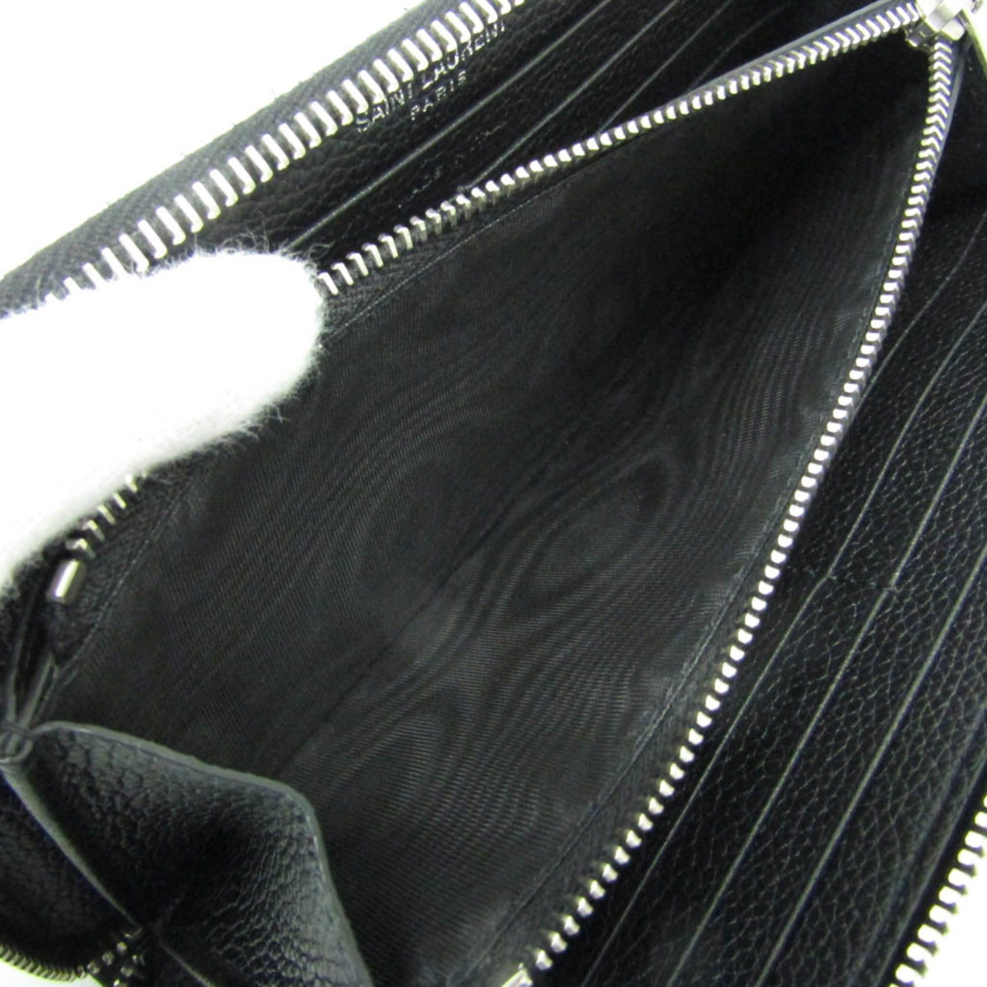 Yves Saint Laurent Yves Saint Laurent Cassandra Round Zip Wallet INN687054 Women's Leather Long Wallet (bi-fold) Black Size ONE SIZE - 5 Thumbnail