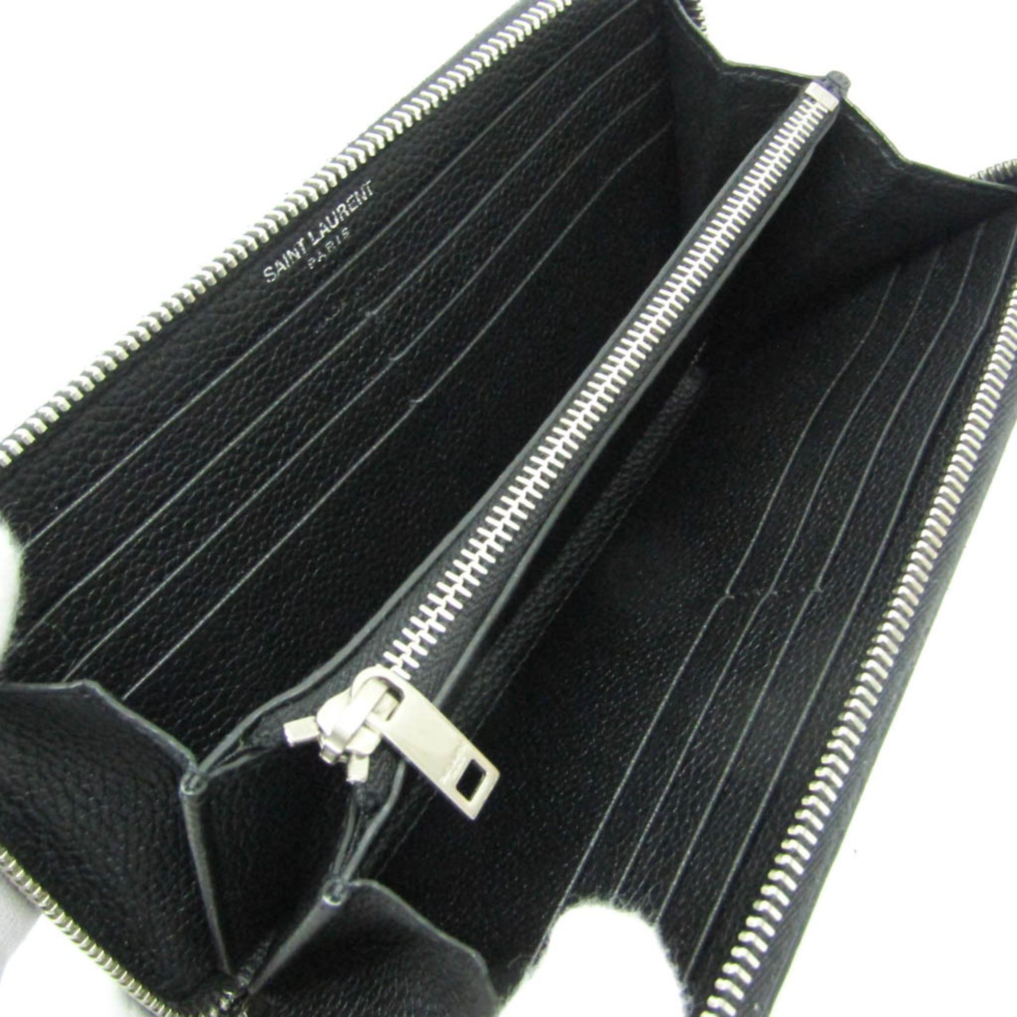 Yves Saint Laurent Yves Saint Laurent Cassandra Round Zip Wallet INN687054 Women's Leather Long Wallet (bi-fold) Black Size ONE SIZE - 4 Thumbnail