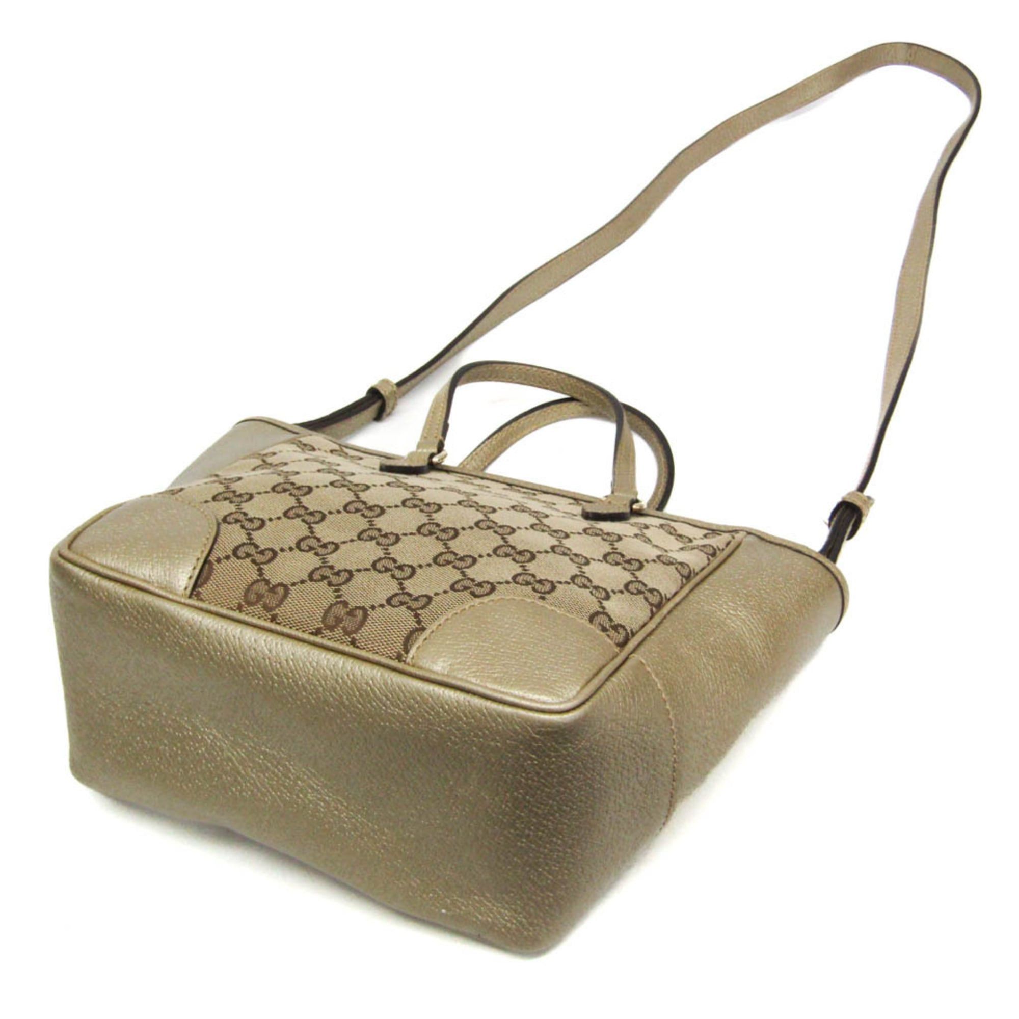 Gucci Gucci GG Canvas Bree Small 353121 Women's GG Canvas,Leather Handbag,Shoulder Bag Gold,Beige Size ONE SIZE - 2 Thumbnail