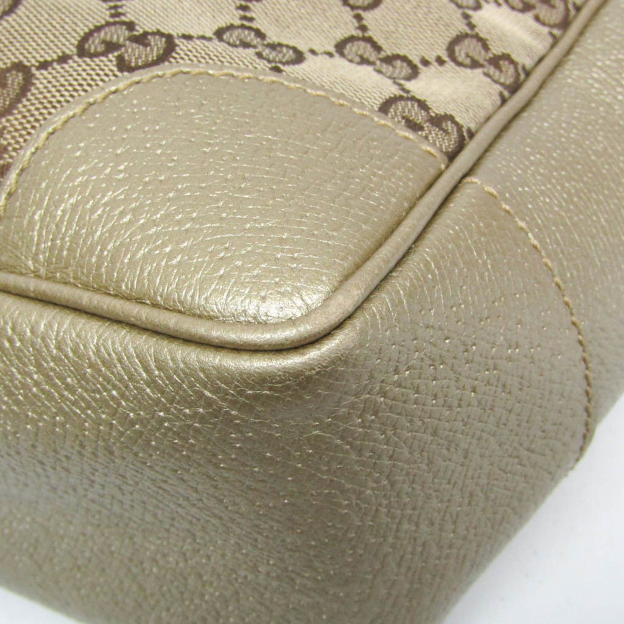 Gucci Gucci GG Canvas Bree Small 353121 Women's GG Canvas,Leather Handbag,Shoulder Bag Gold,Beige Size ONE SIZE - 4 Thumbnail