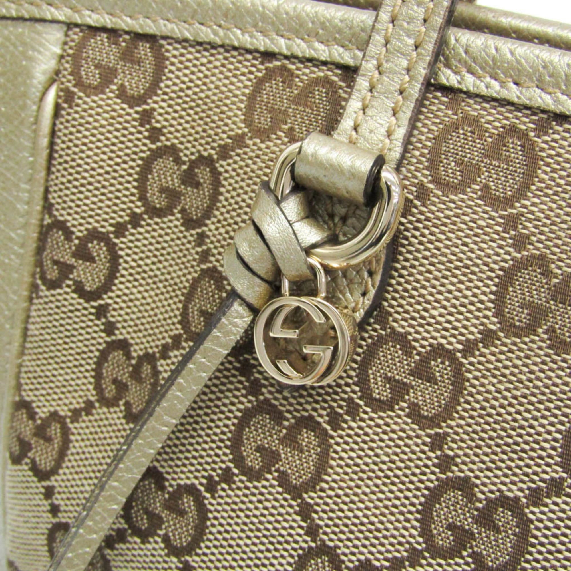 Gucci Gucci GG Canvas Bree Small 353121 Women's GG Canvas,Leather Handbag,Shoulder Bag Gold,Beige Size ONE SIZE - 8 Thumbnail
