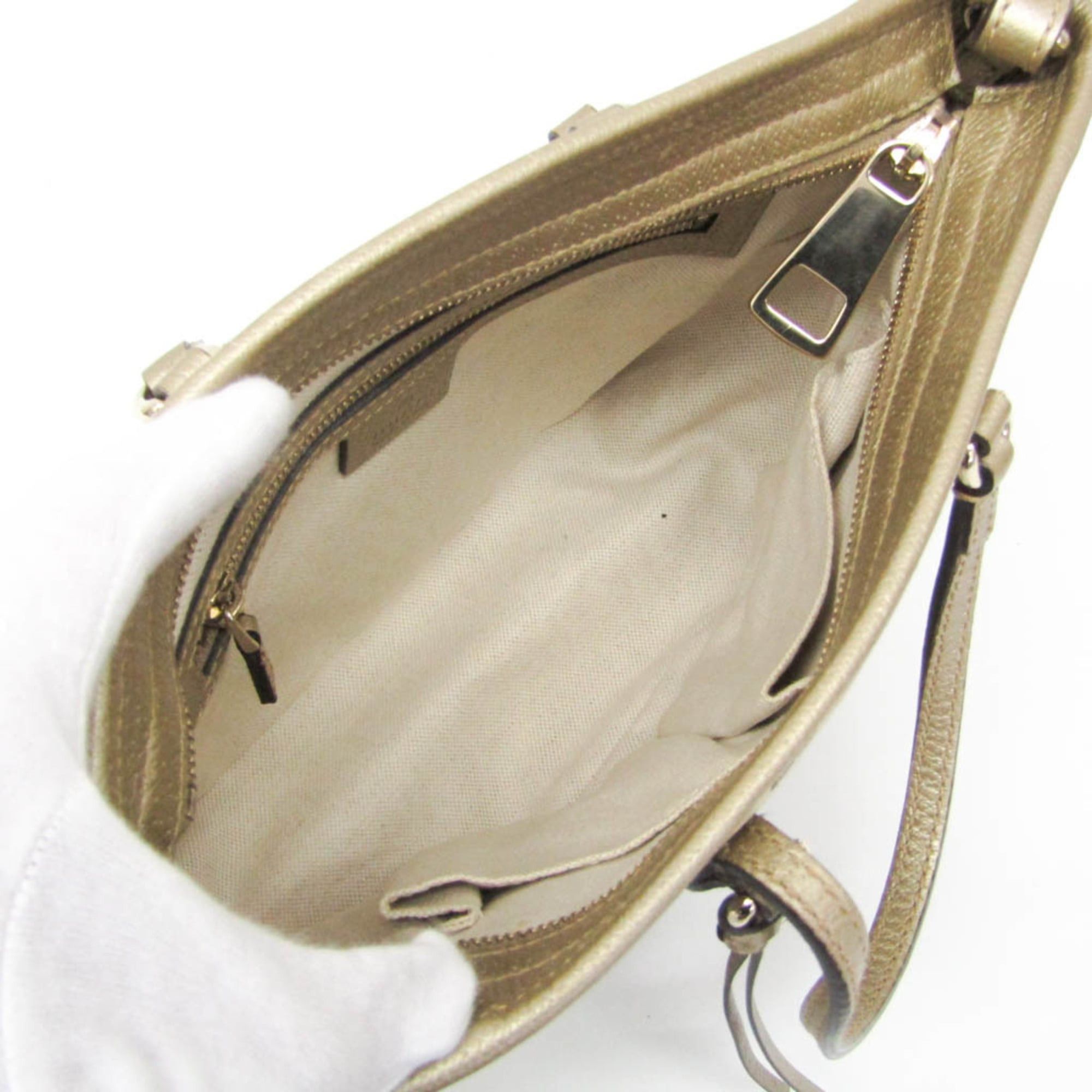 Gucci Gucci GG Canvas Bree Small 353121 Women's GG Canvas,Leather Handbag,Shoulder Bag Gold,Beige Size ONE SIZE - 3 Thumbnail