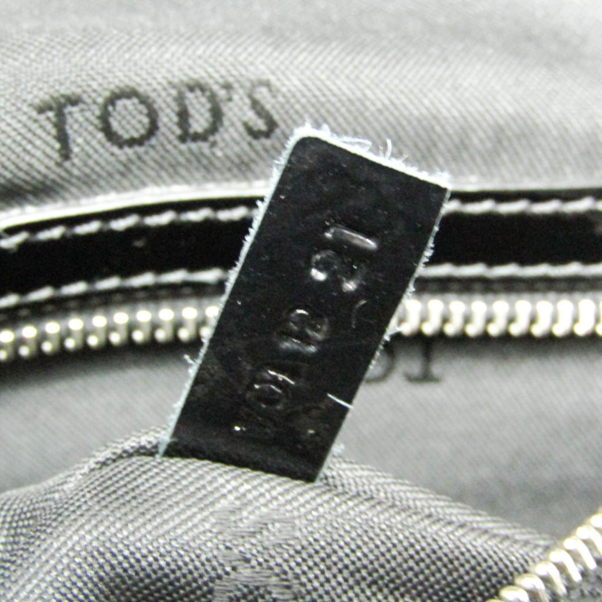Tod's Tod's Small Boston Bag Women's Canvas,Patent Leather Handbag,Shoulder Bag Black,Dark Gray Size ONE SIZE - 17 Thumbnail
