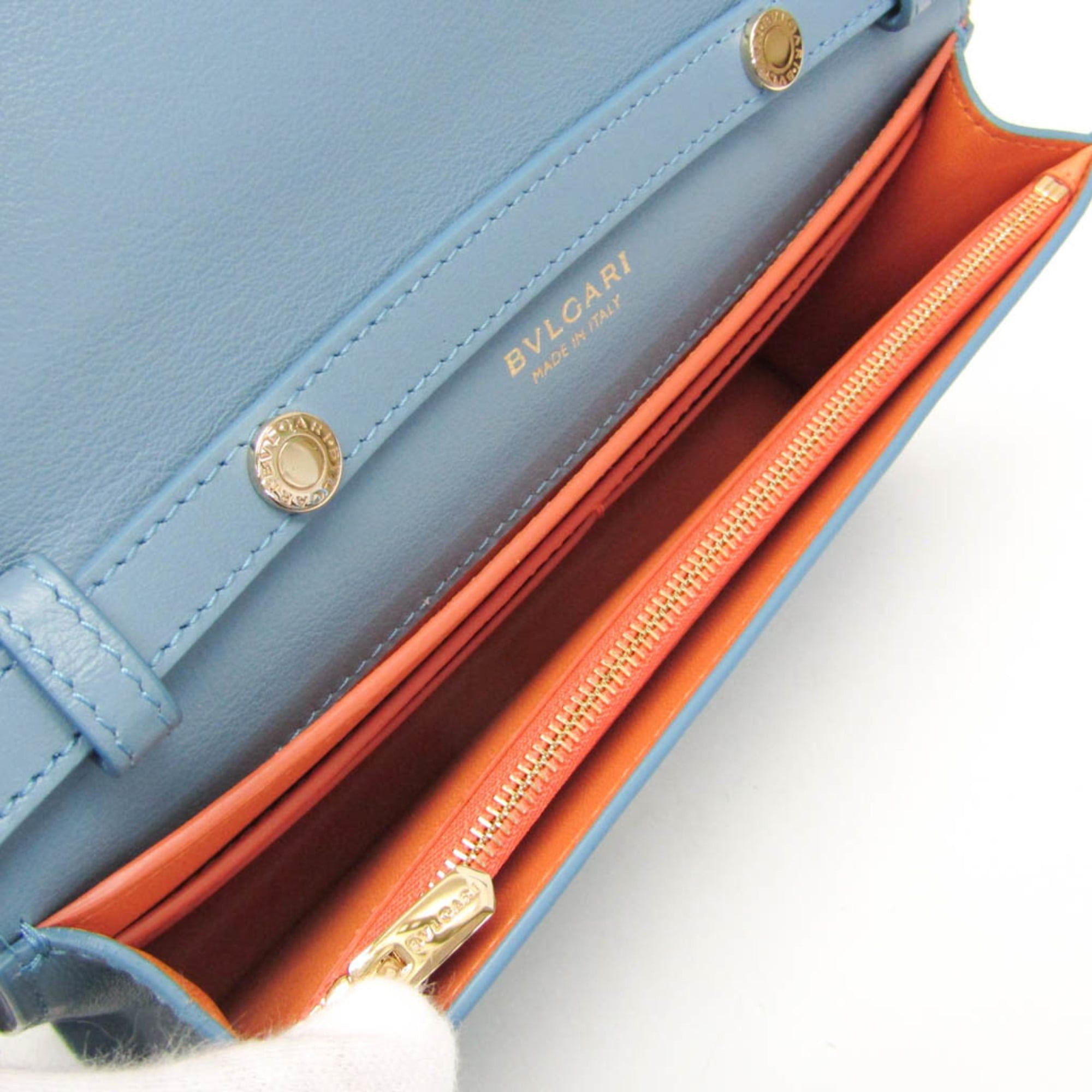 Bvlgari Bvlgari INFINITUM Women's Leather Chain/Shoulder Wallet Blue Size ONE SIZE - 3 Thumbnail