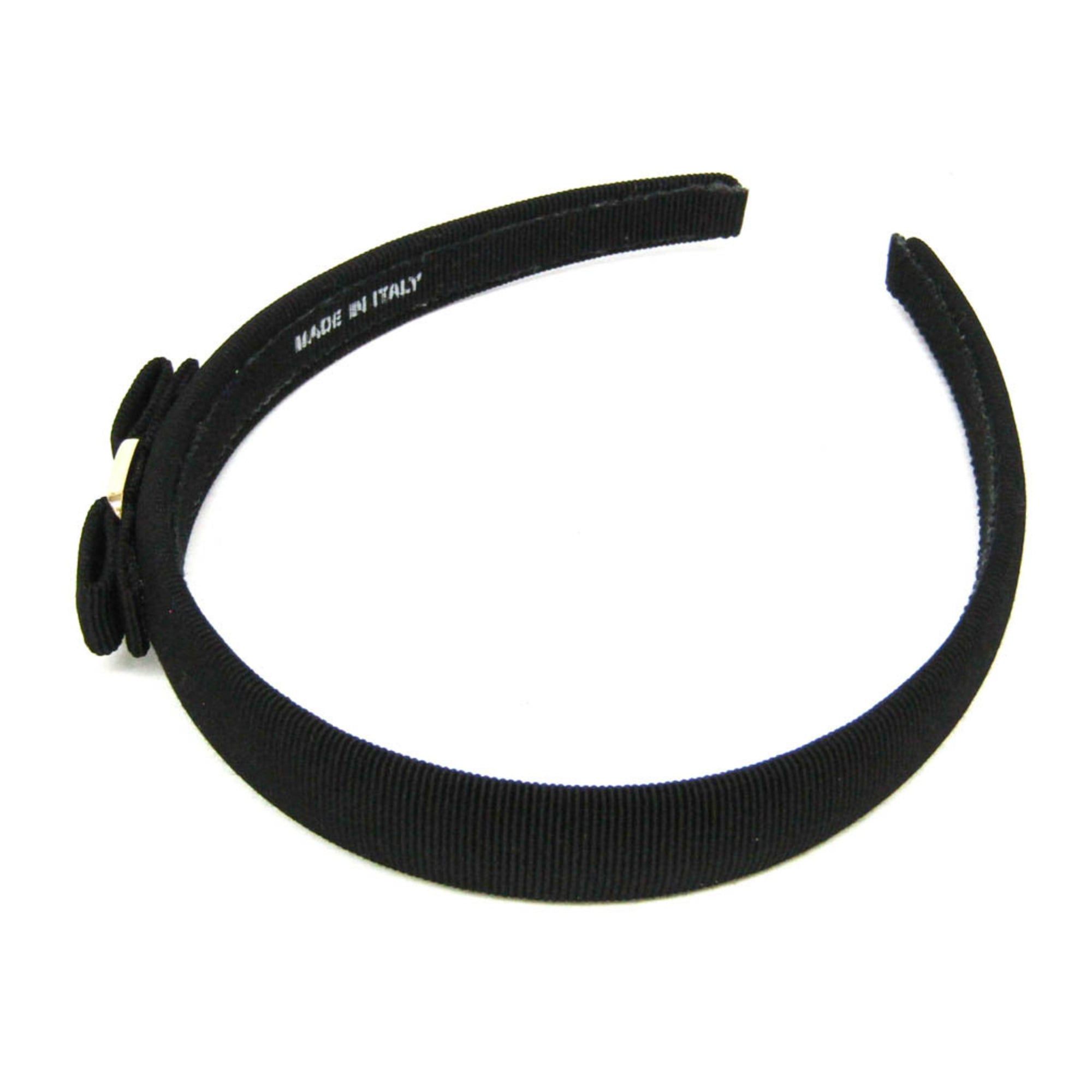 Salvatore Ferragamo Salvatore Ferragamo Vara Cotton,Metal Women's Alice Band Black Size ONE SIZE - 3 Thumbnail