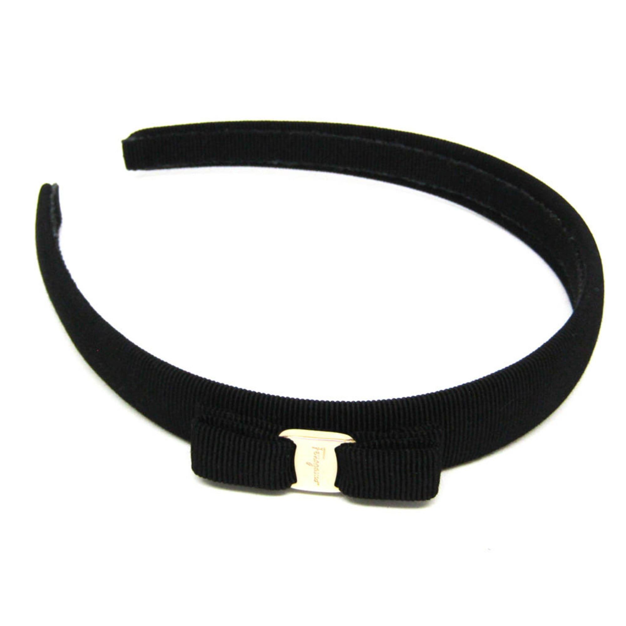 Salvatore Ferragamo Salvatore Ferragamo Vara Cotton,Metal Women's Alice Band Black Size ONE SIZE - 4 Thumbnail