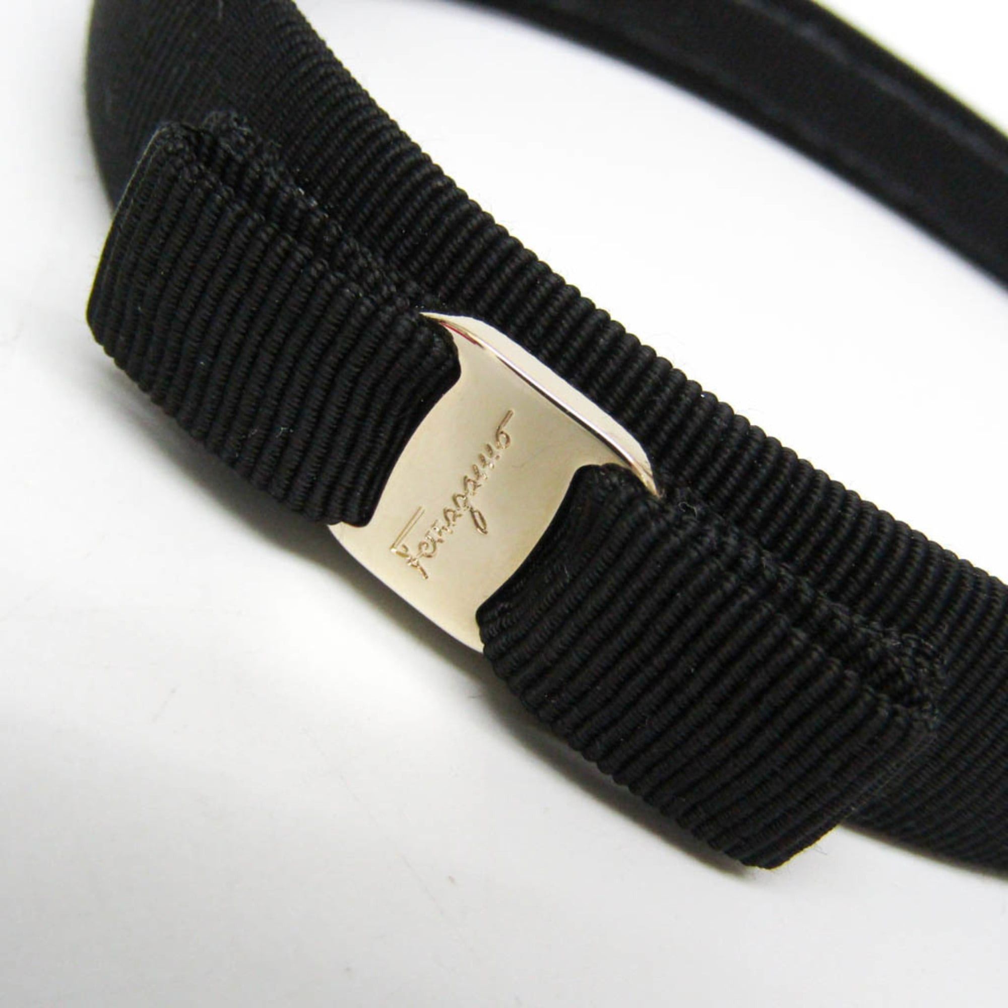 Salvatore Ferragamo Salvatore Ferragamo Vara Cotton,Metal Women's Alice Band Black Size ONE SIZE - 8 Thumbnail