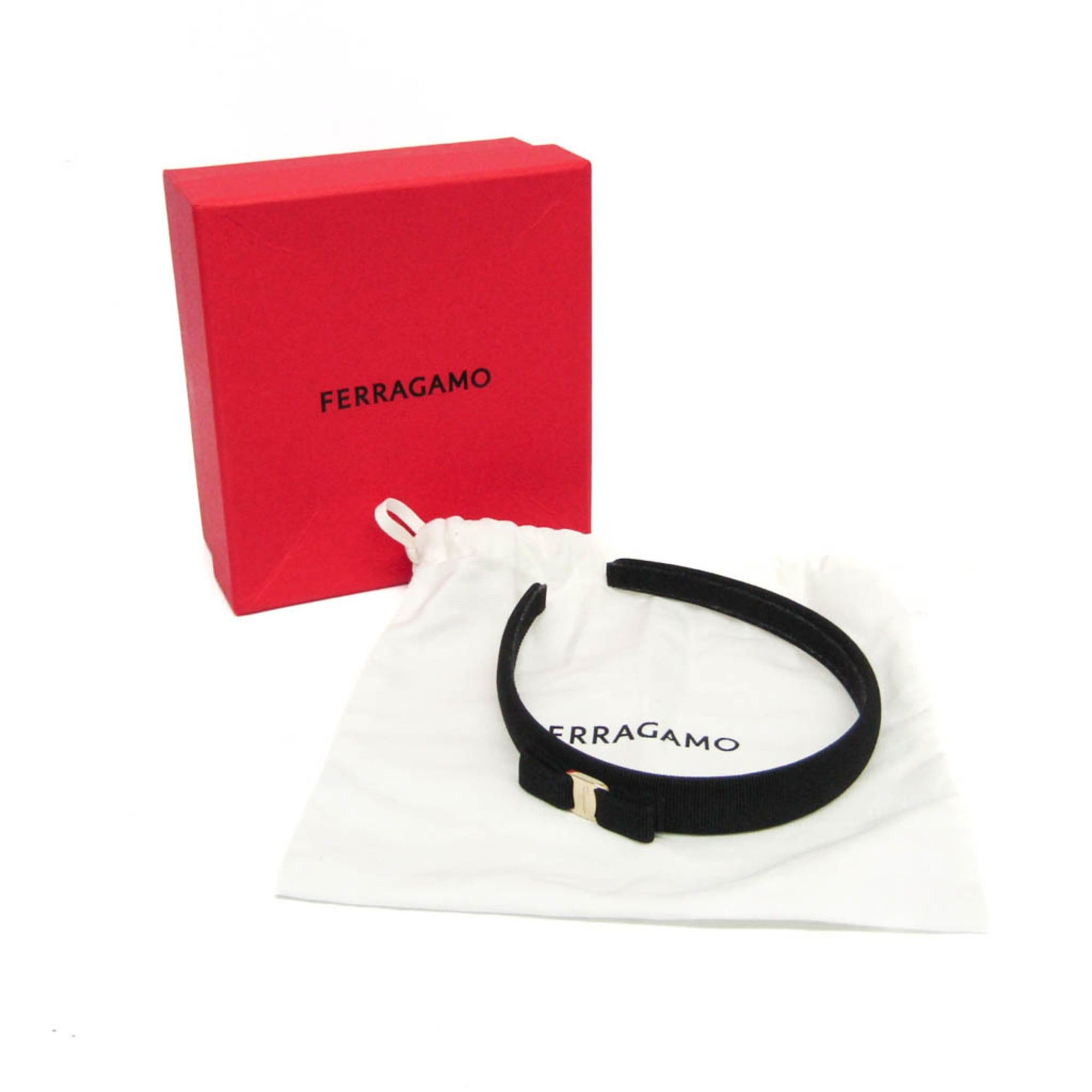 Salvatore Ferragamo Salvatore Ferragamo Vara Cotton,Metal Women's Alice Band Black Size ONE SIZE - 2 Thumbnail