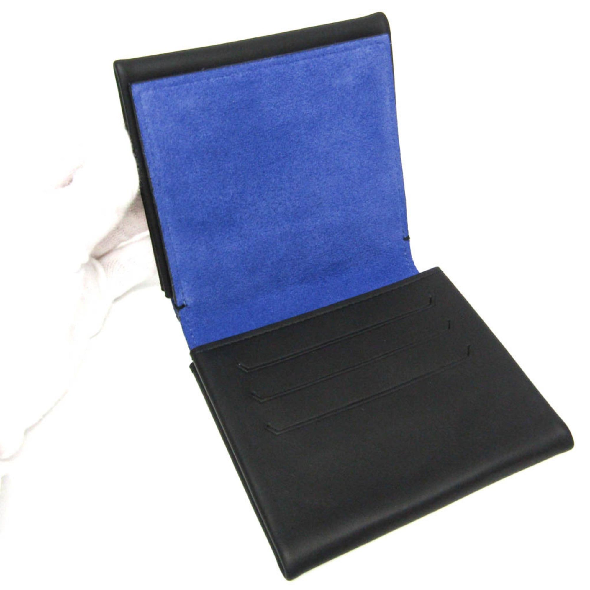 Bottega Veneta Bottega Veneta 593299 Men,Women Leather,Suede Wallet (bi-fold) Black,Blue Size ONE SIZE - 7 Thumbnail