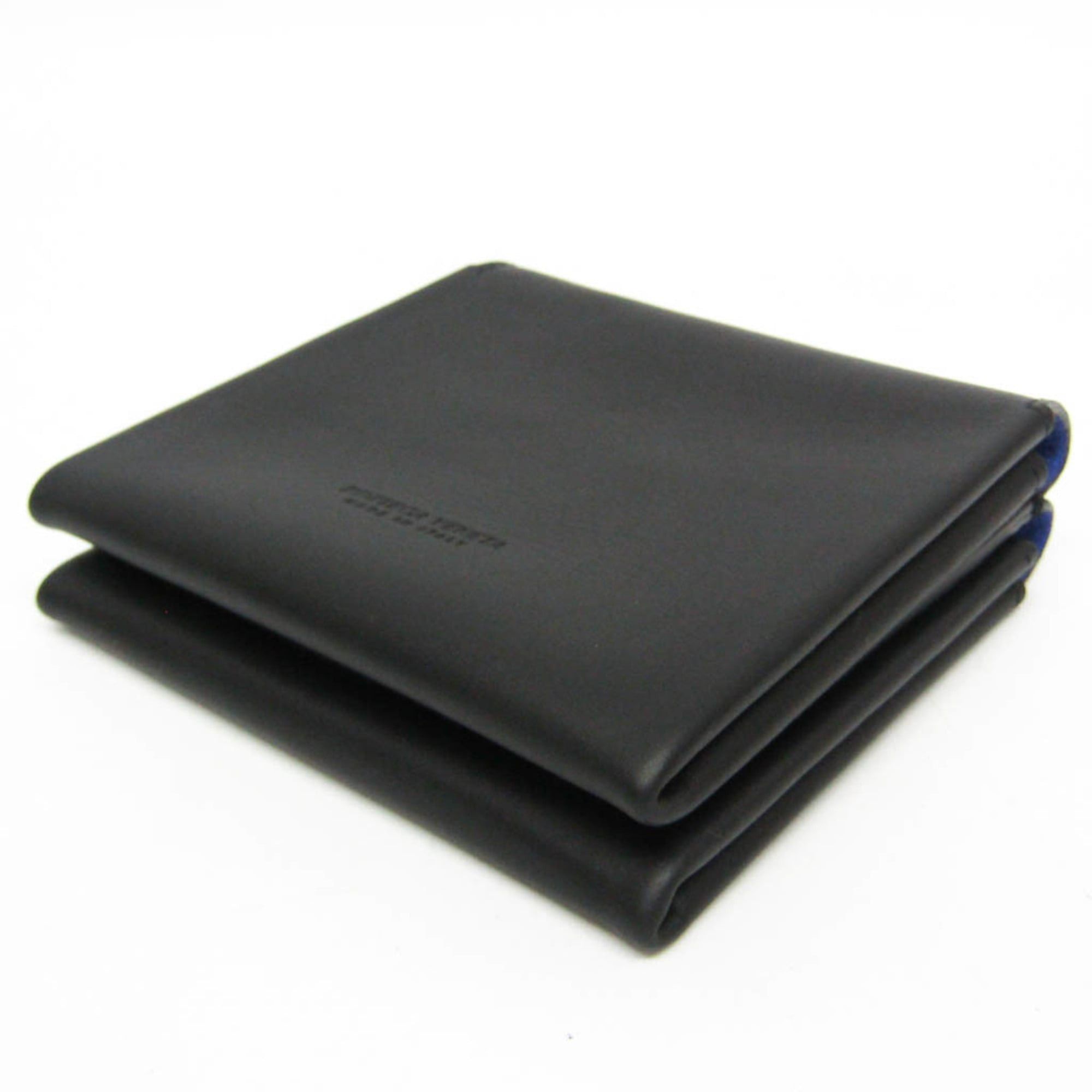 Bottega Veneta Bottega Veneta 593299 Men,Women Leather,Suede Wallet (bi-fold) Black,Blue Size ONE SIZE - 5 Thumbnail