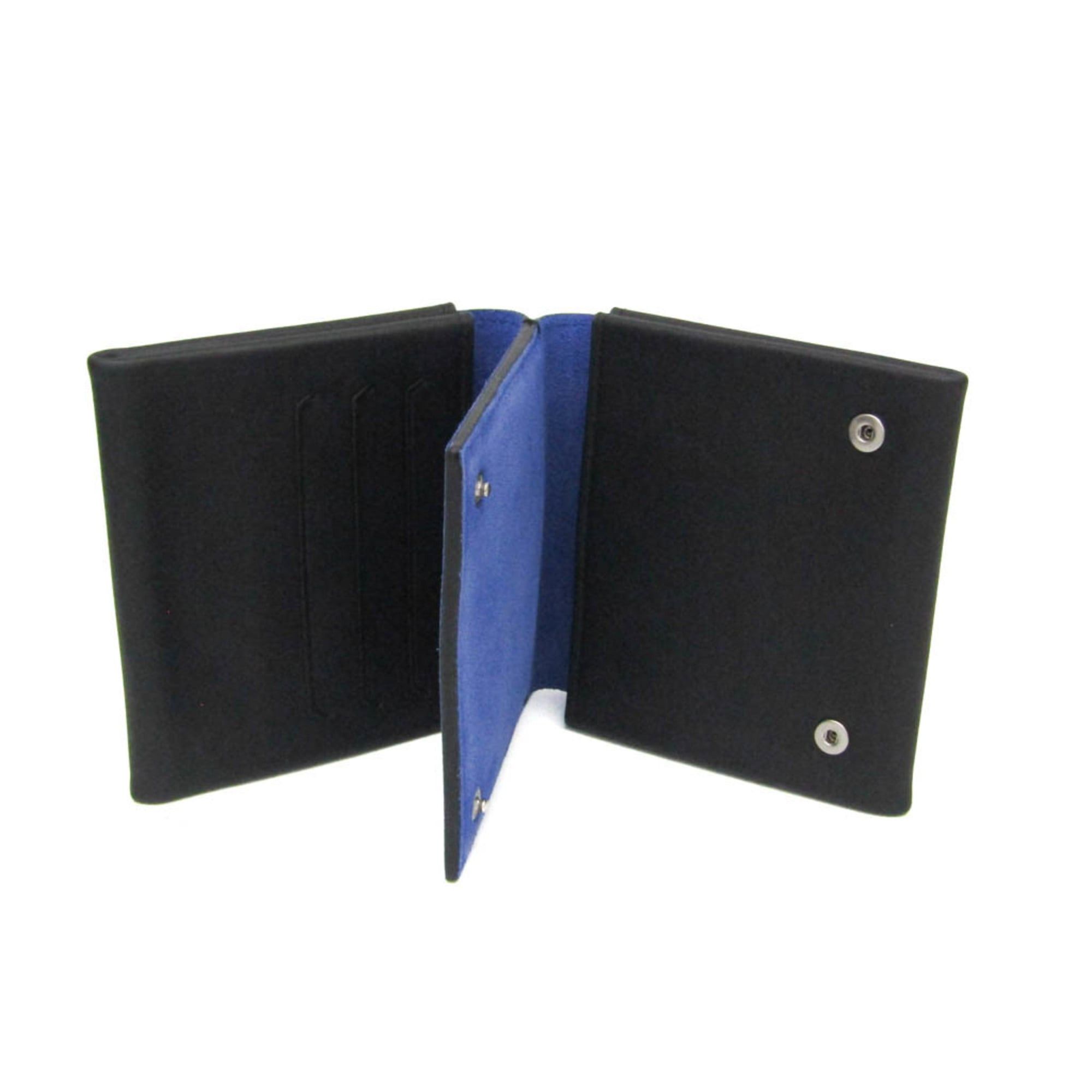 Bottega Veneta Bottega Veneta 593299 Men,Women Leather,Suede Wallet (bi-fold) Black,Blue Size ONE SIZE - 4 Thumbnail