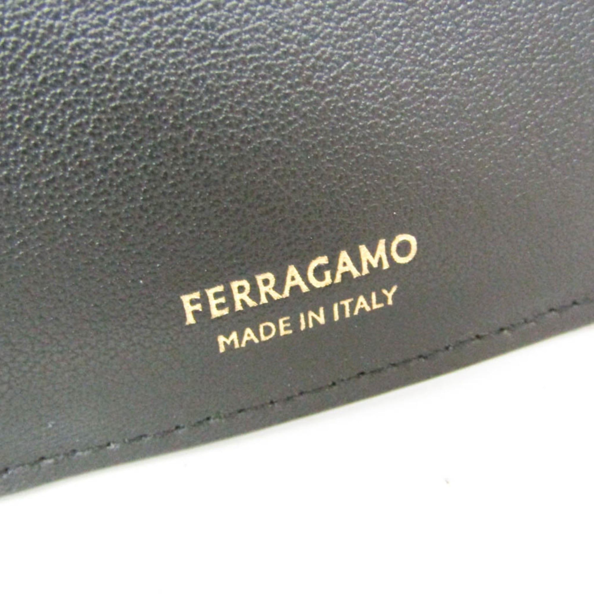 Salvatore Ferragamo Salvatore Ferragamo Gancini IY 22 0445 Women's Leather Wallet (tri-fold) Black Size ONE SIZE - 13 Thumbnail