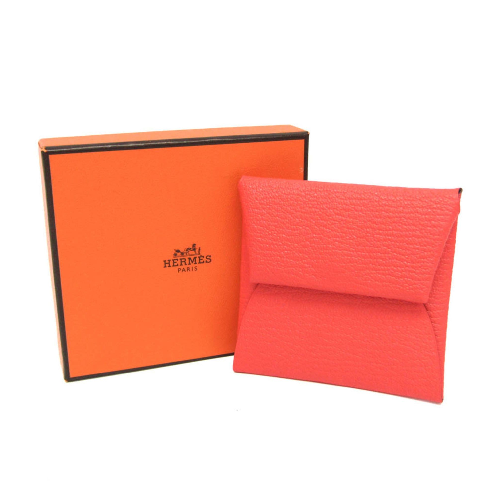 Hermes Hermes Bastia Verso Men,Women Chevre Leather Coin Purse/coin Case Beige,Pink Size ONE SIZE - 2 Thumbnail