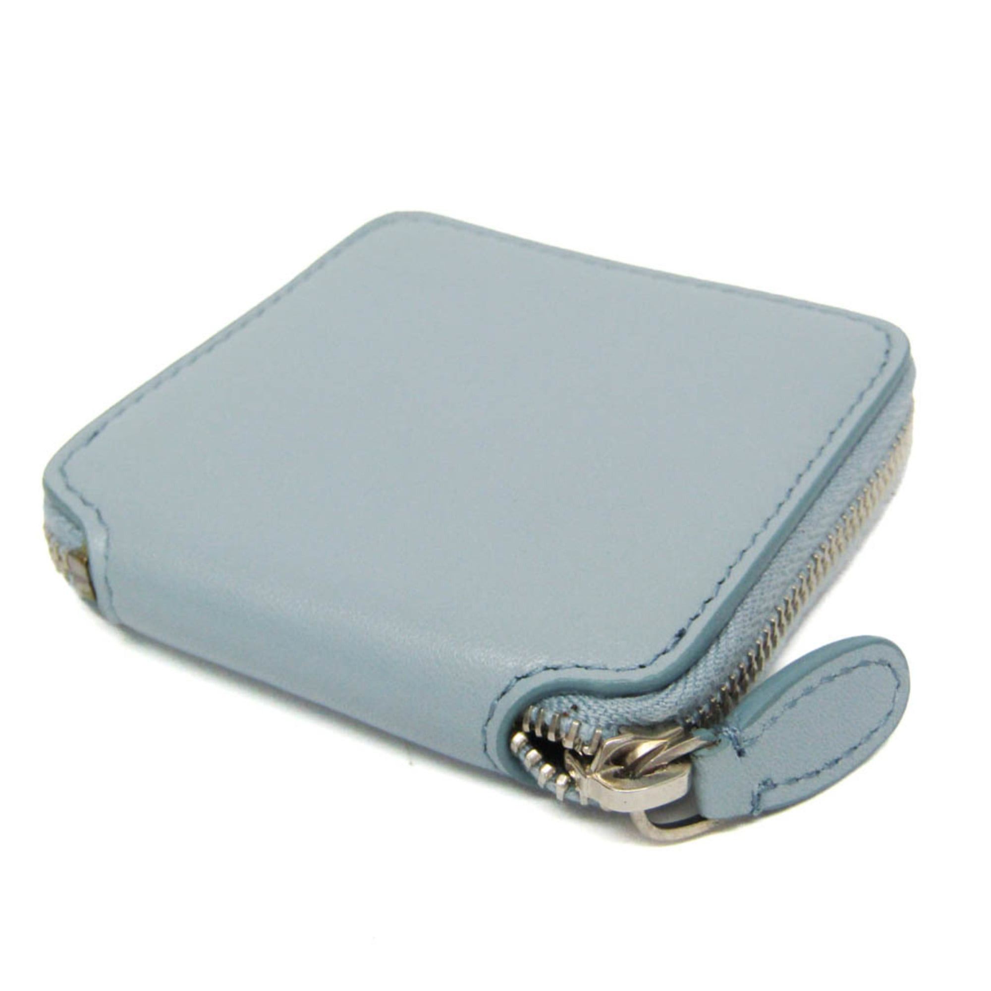 Balenciaga Balenciaga Ville 528926 Women,Men Leather Coin Purse/coin Case Light Blue Size ONE SIZE - 3 Thumbnail