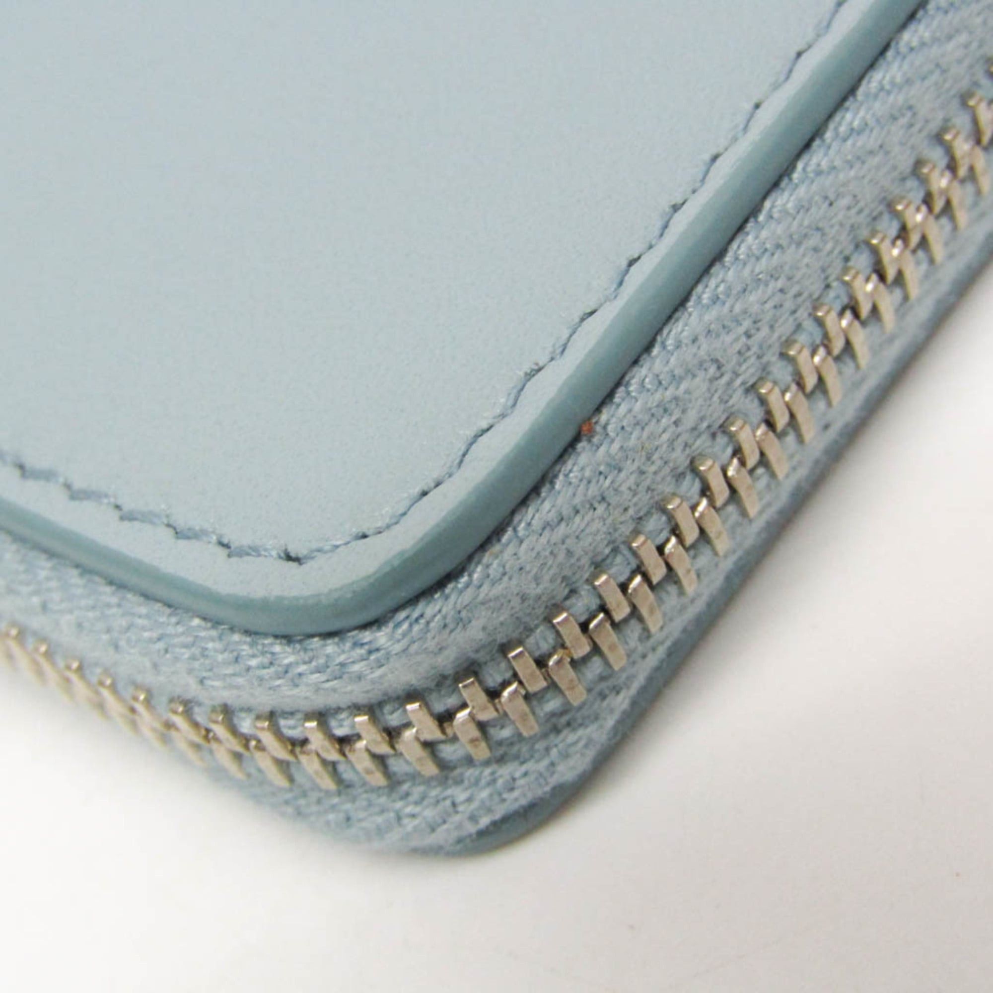 Balenciaga Balenciaga Ville 528926 Women,Men Leather Coin Purse/coin Case Light Blue Size ONE SIZE - 6 Thumbnail