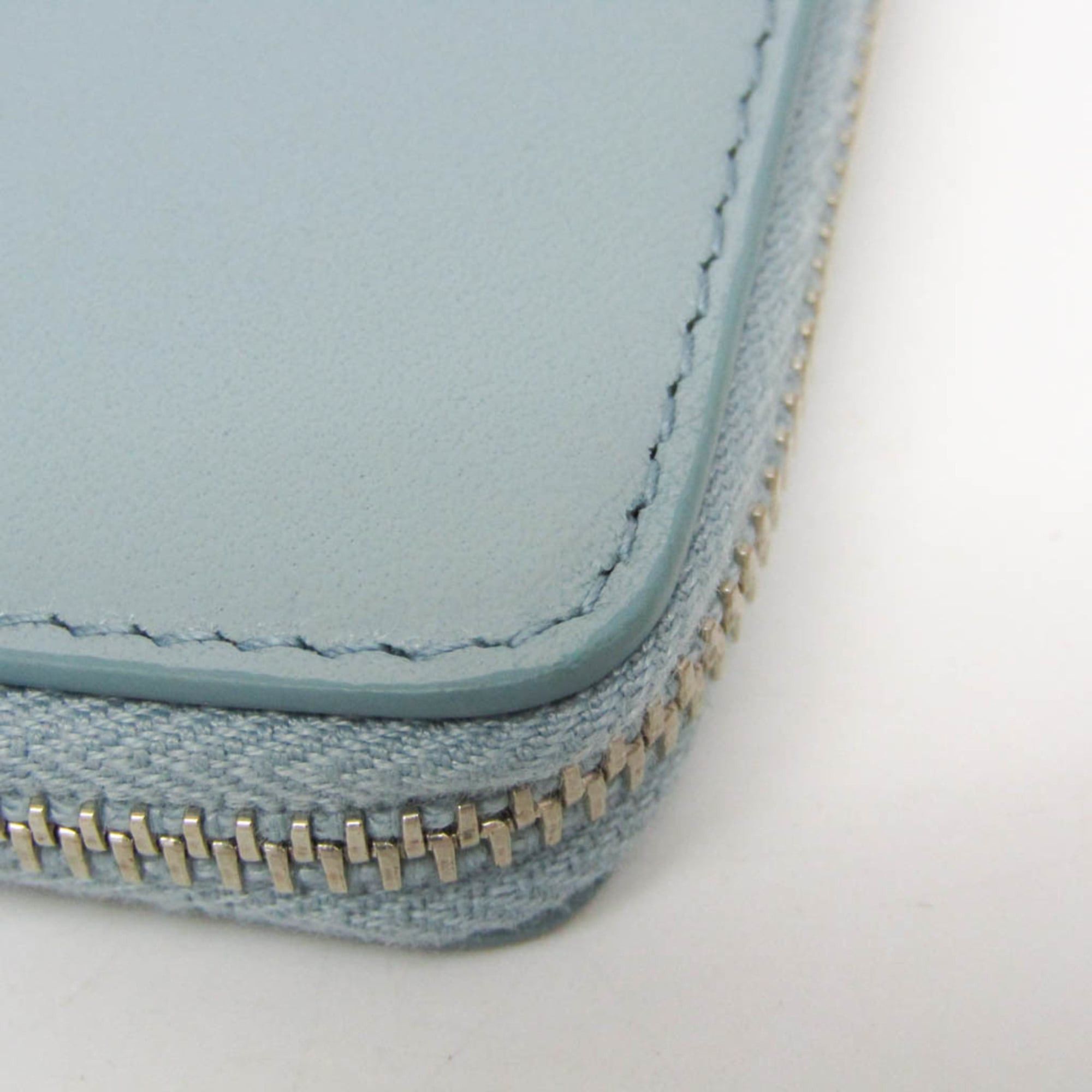 Balenciaga Balenciaga Ville 528926 Women,Men Leather Coin Purse/coin Case Light Blue Size ONE SIZE - 8 Thumbnail