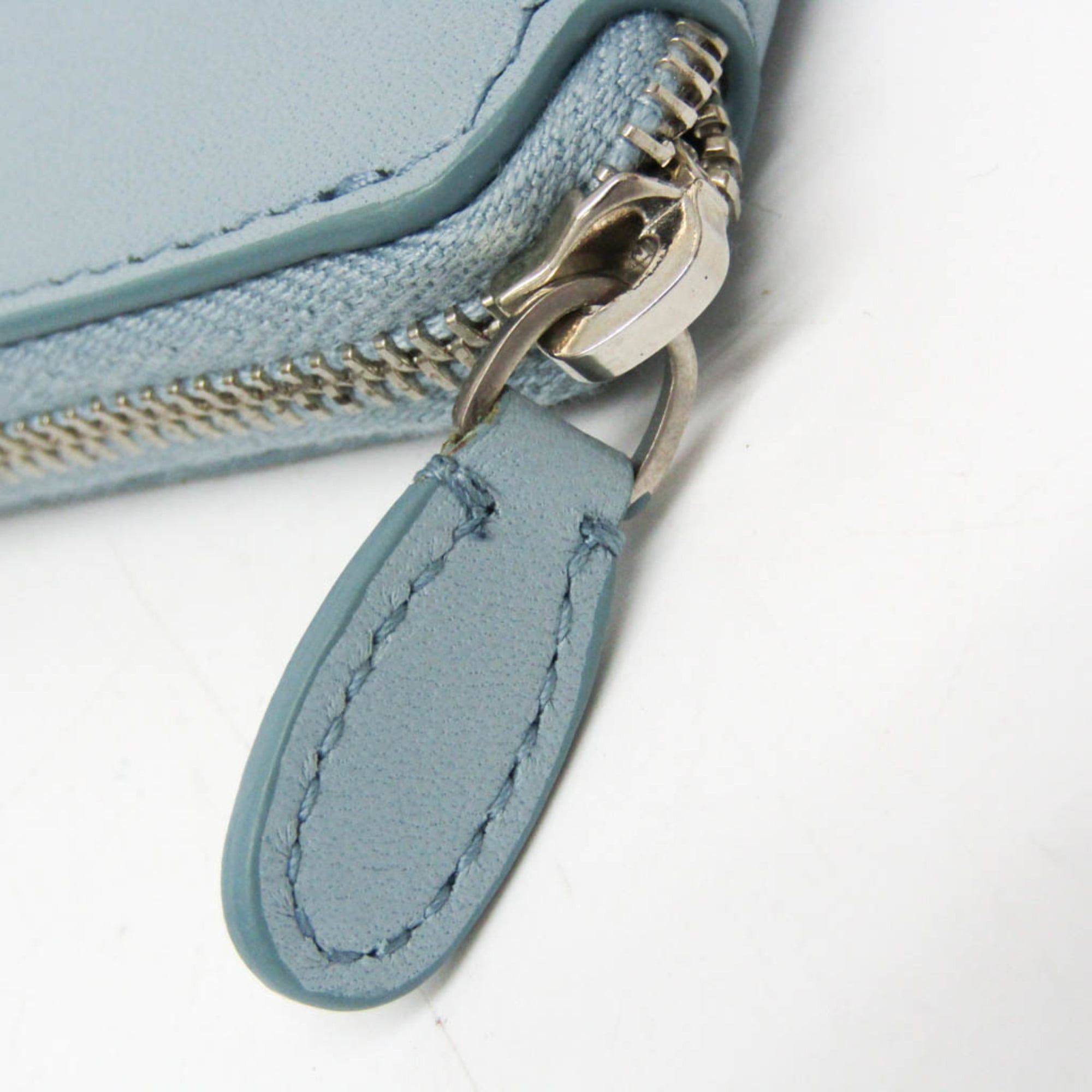 Balenciaga Balenciaga Ville 528926 Women,Men Leather Coin Purse/coin Case Light Blue Size ONE SIZE - 7 Thumbnail