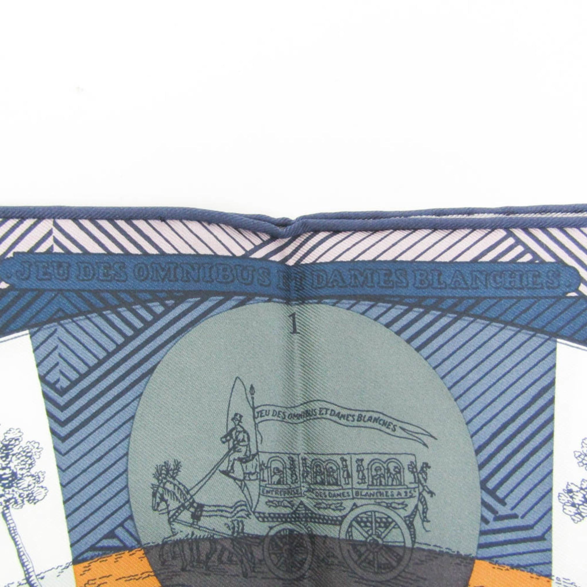 Hermes Hermes Carré 40 JEU DES OMNIBUS REMIX Women's Silk Scarf Blue,Green,Orange Size ONE SIZE - 5 Thumbnail