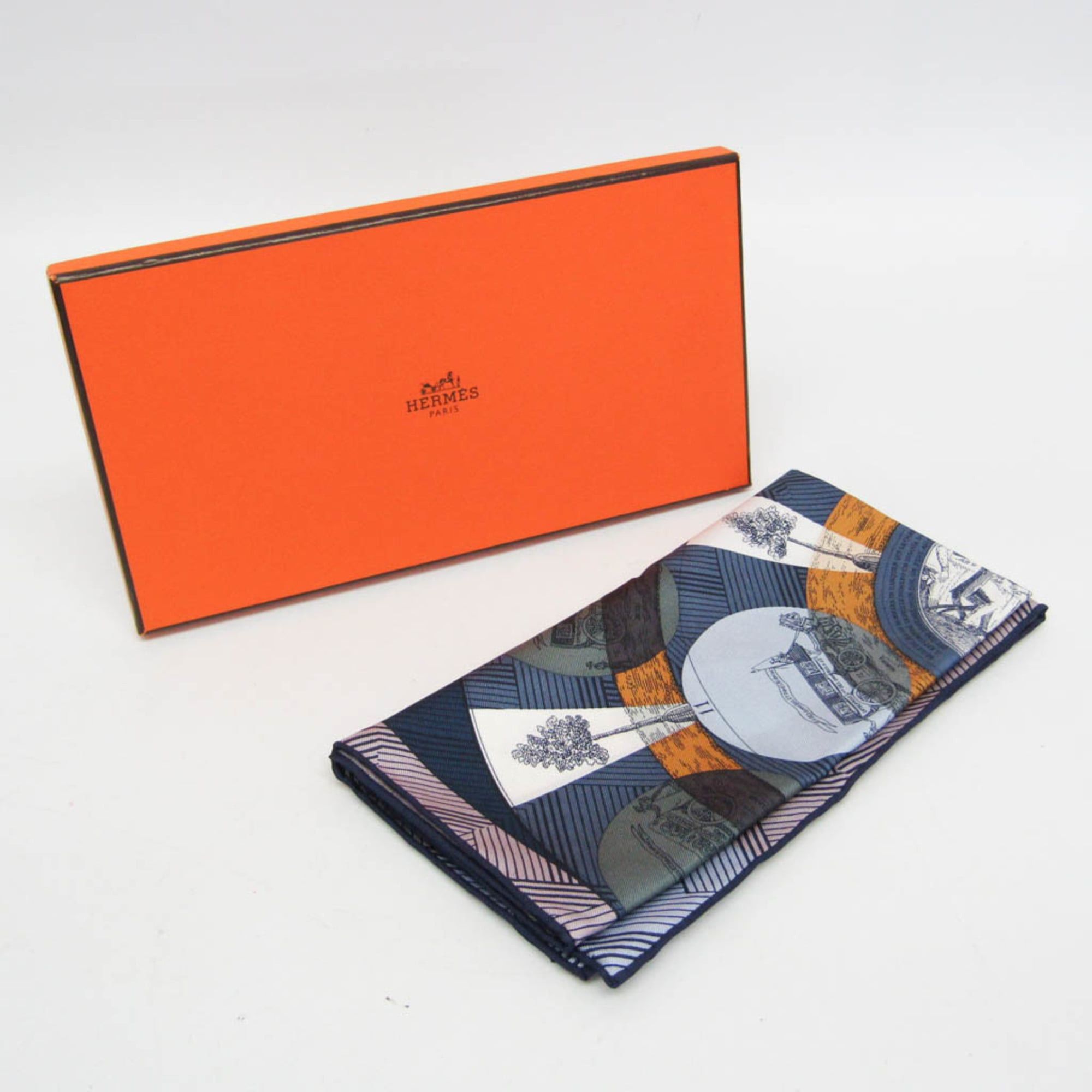 Hermes Hermes Carré 40 JEU DES OMNIBUS REMIX Women's Silk Scarf Blue,Green,Orange Size ONE SIZE - 2 Thumbnail