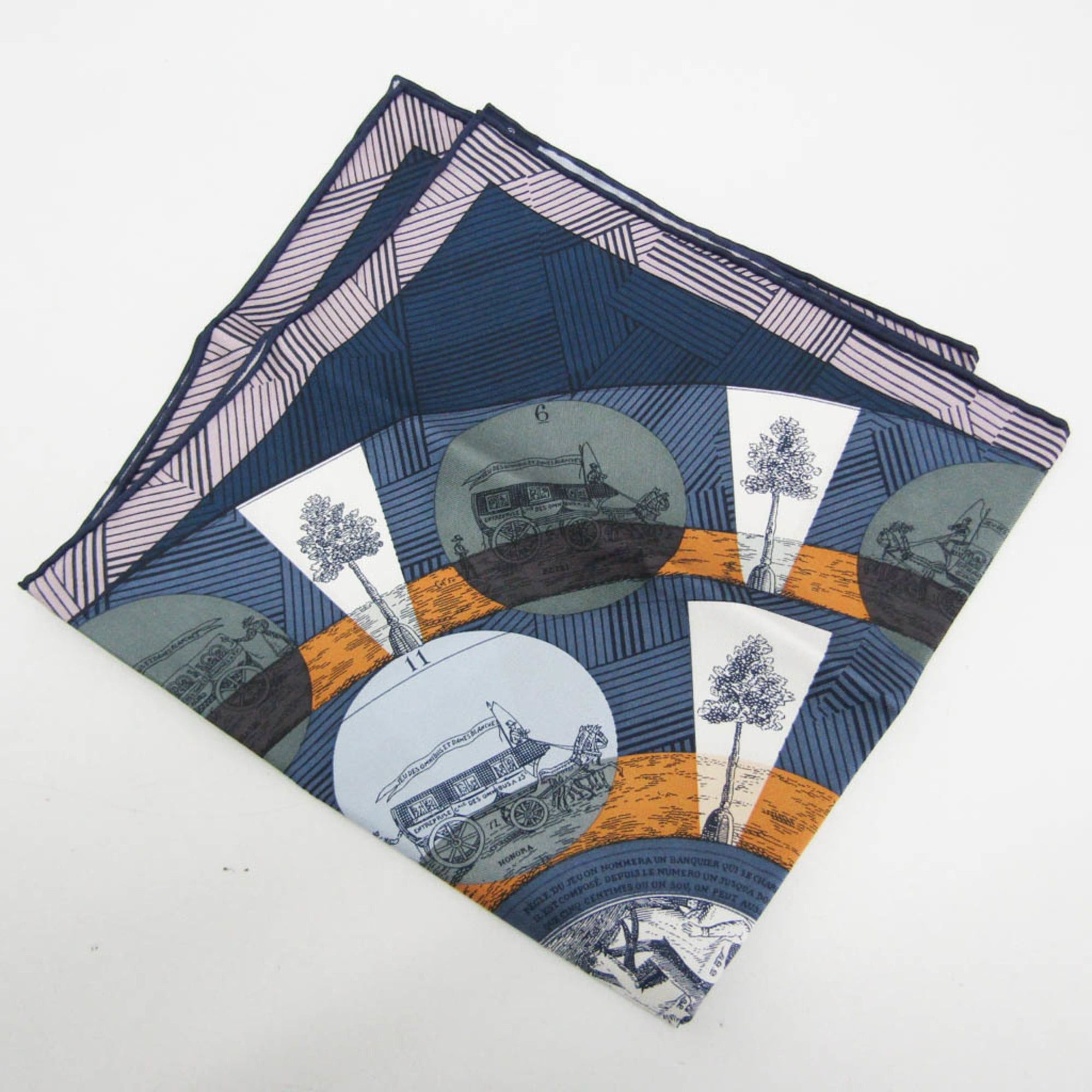 Hermes Hermes Carré 40 JEU DES OMNIBUS REMIX Women's Silk Scarf Blue,Green,Orange Size ONE SIZE - 4 Thumbnail