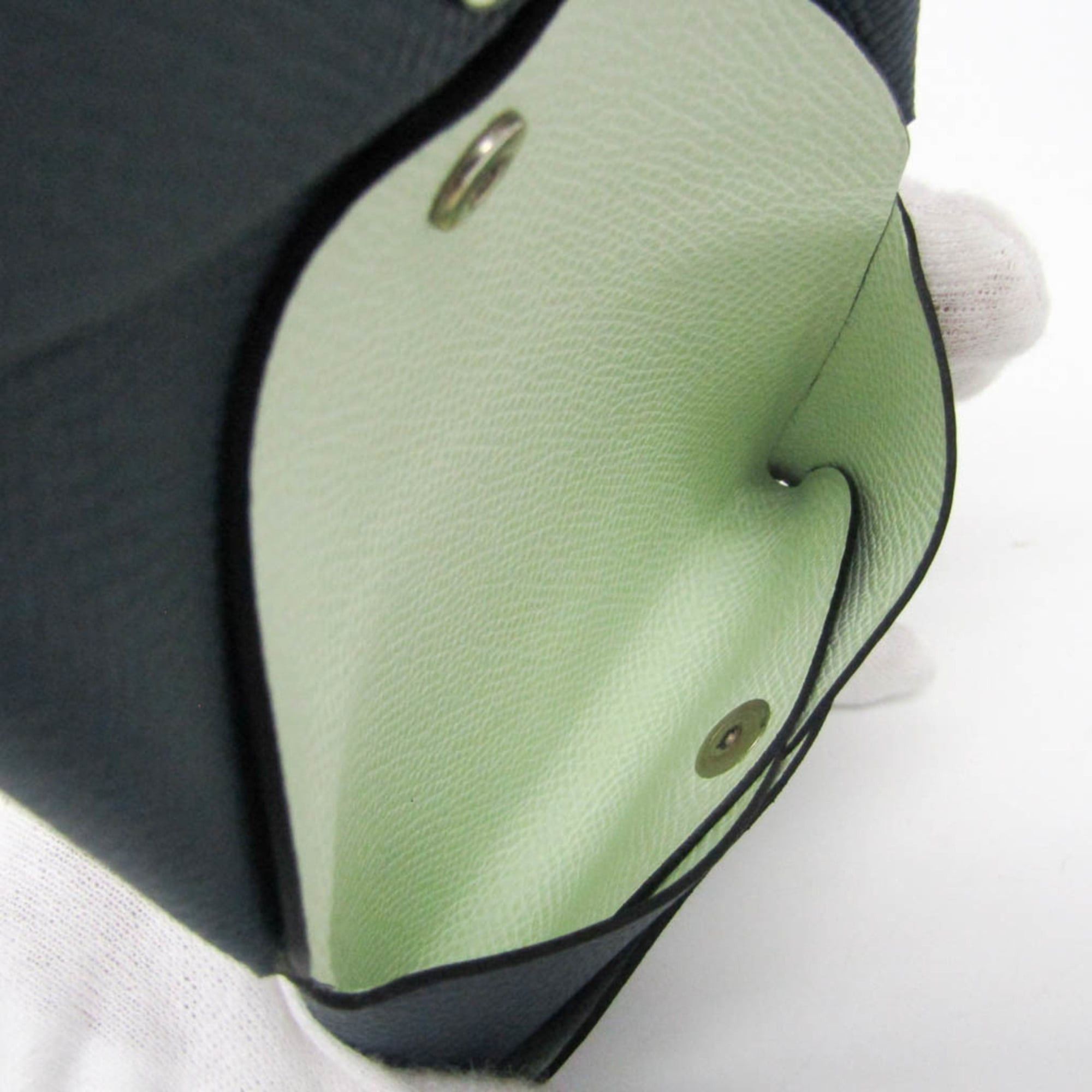 Hermes Hermes Calvi Duo Verso Epsom Leather Card Case Light Green,Navy Size ONE SIZE - 8 Thumbnail
