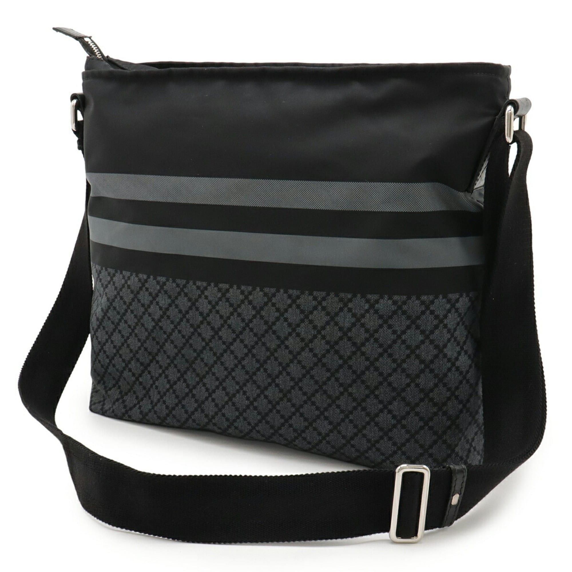 Gucci GUCCI Diamante Shoulder Bag, Nylon and Leather, Black Gray, 270410 Size ONE SIZE - 3 Thumbnail