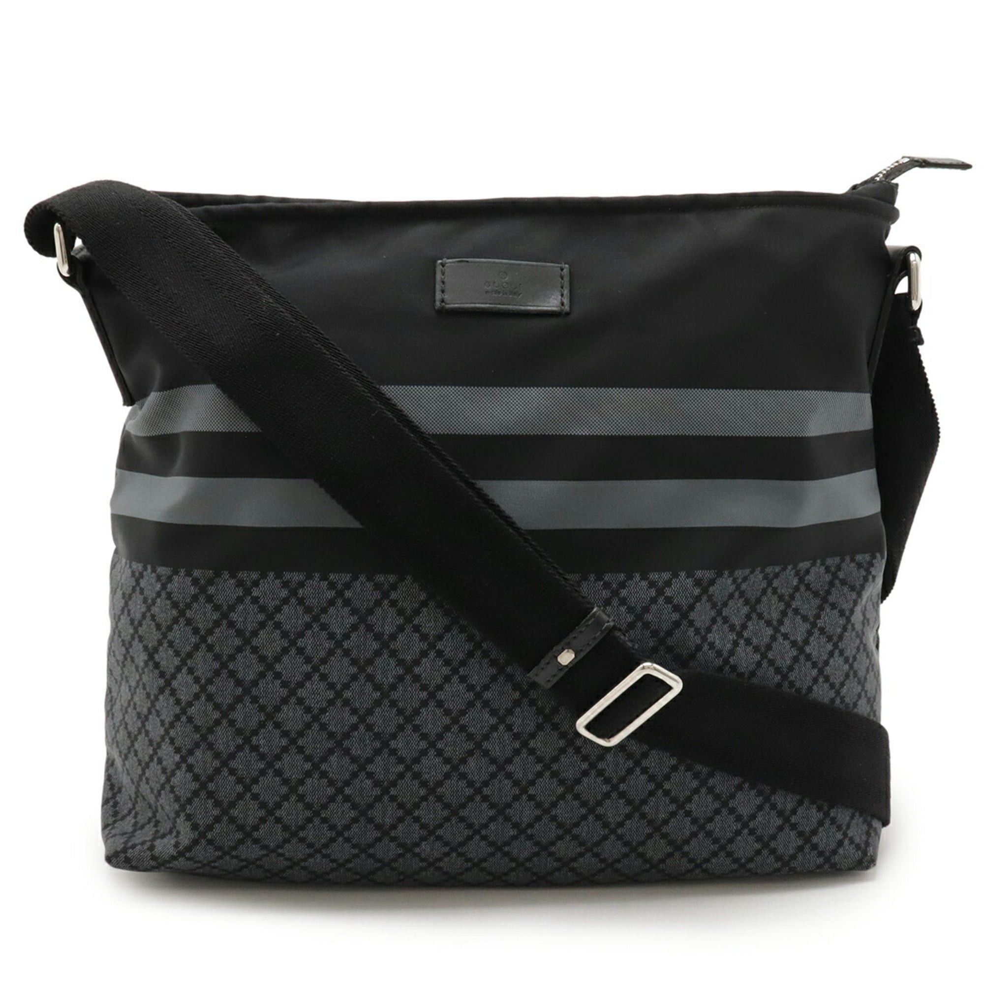 Gucci GUCCI Diamante Shoulder Bag, Nylon and Leather, Black Gray, 270410 Size ONE SIZE - 2 Thumbnail