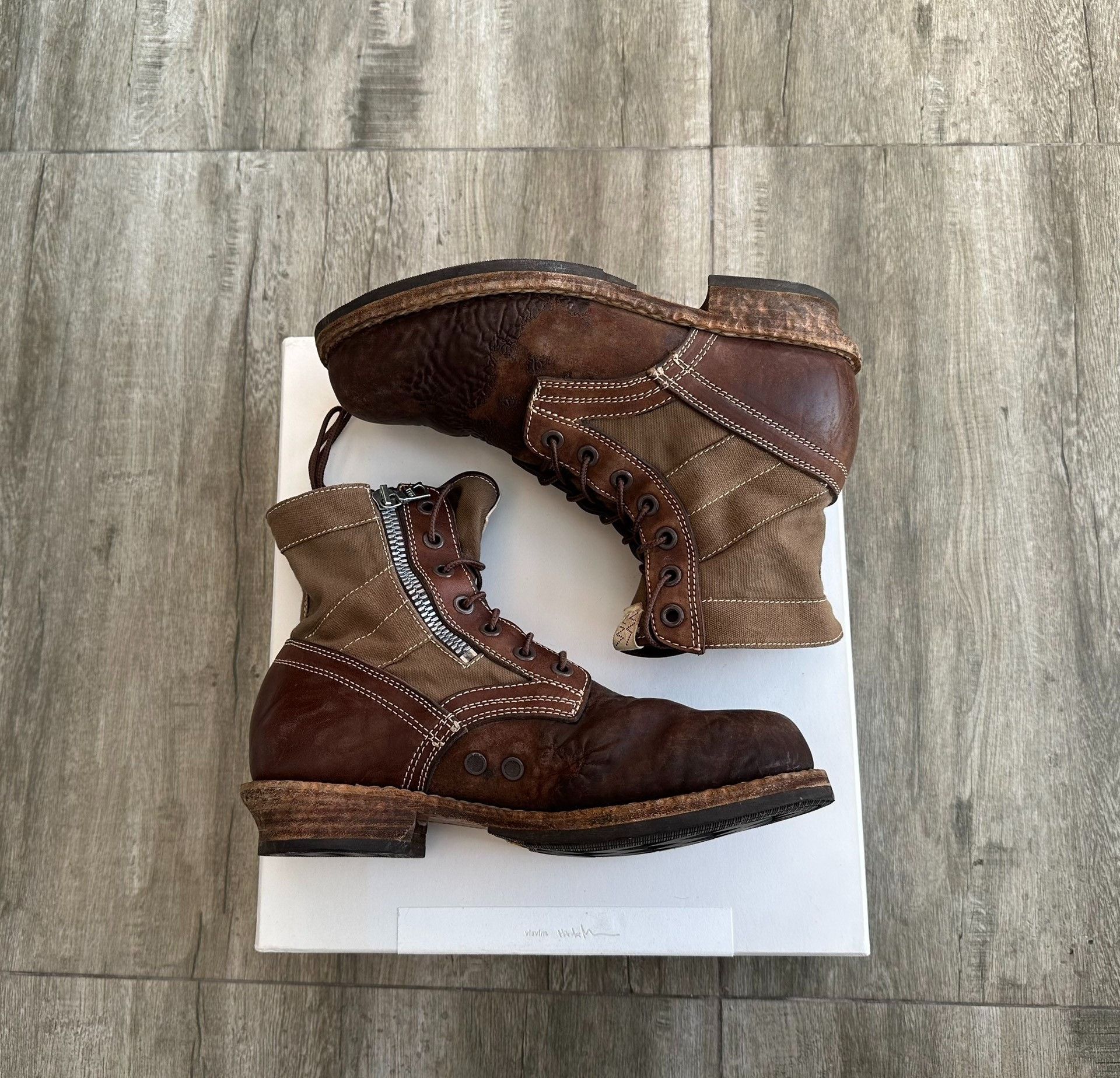 Visvim visvim 7 hole folk boots khaki color Size US 9 / EU 42 - 3 Thumbnail