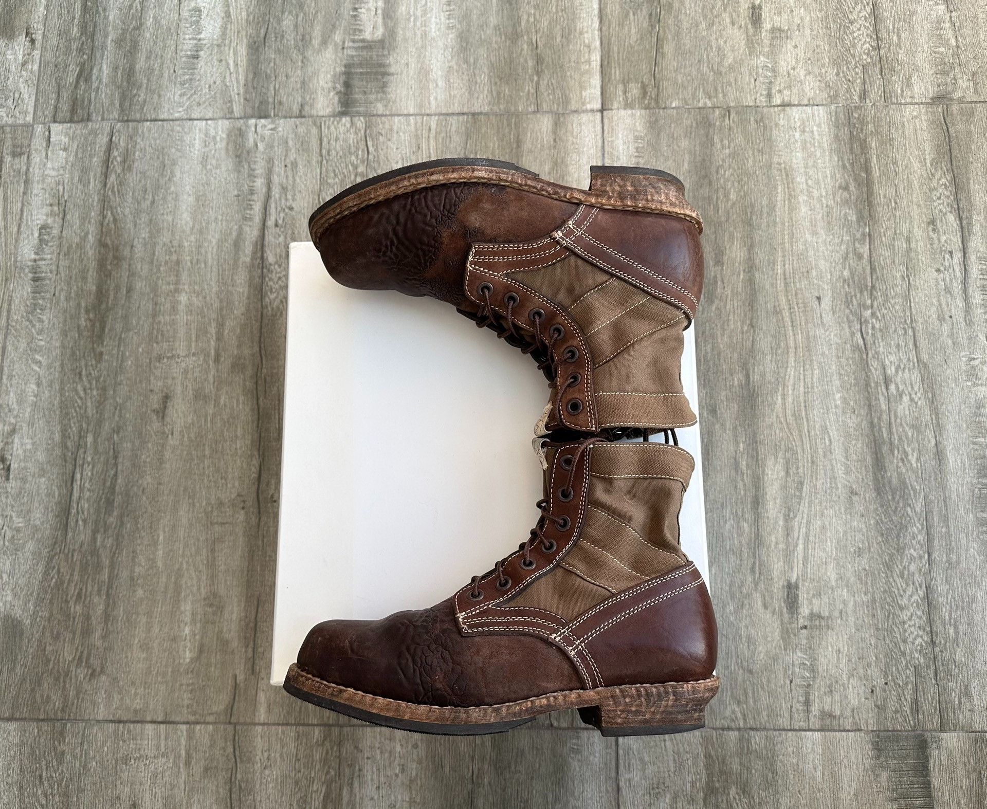 Visvim visvim 7 hole folk boots khaki color Size US 9 / EU 42 - 2 Thumbnail