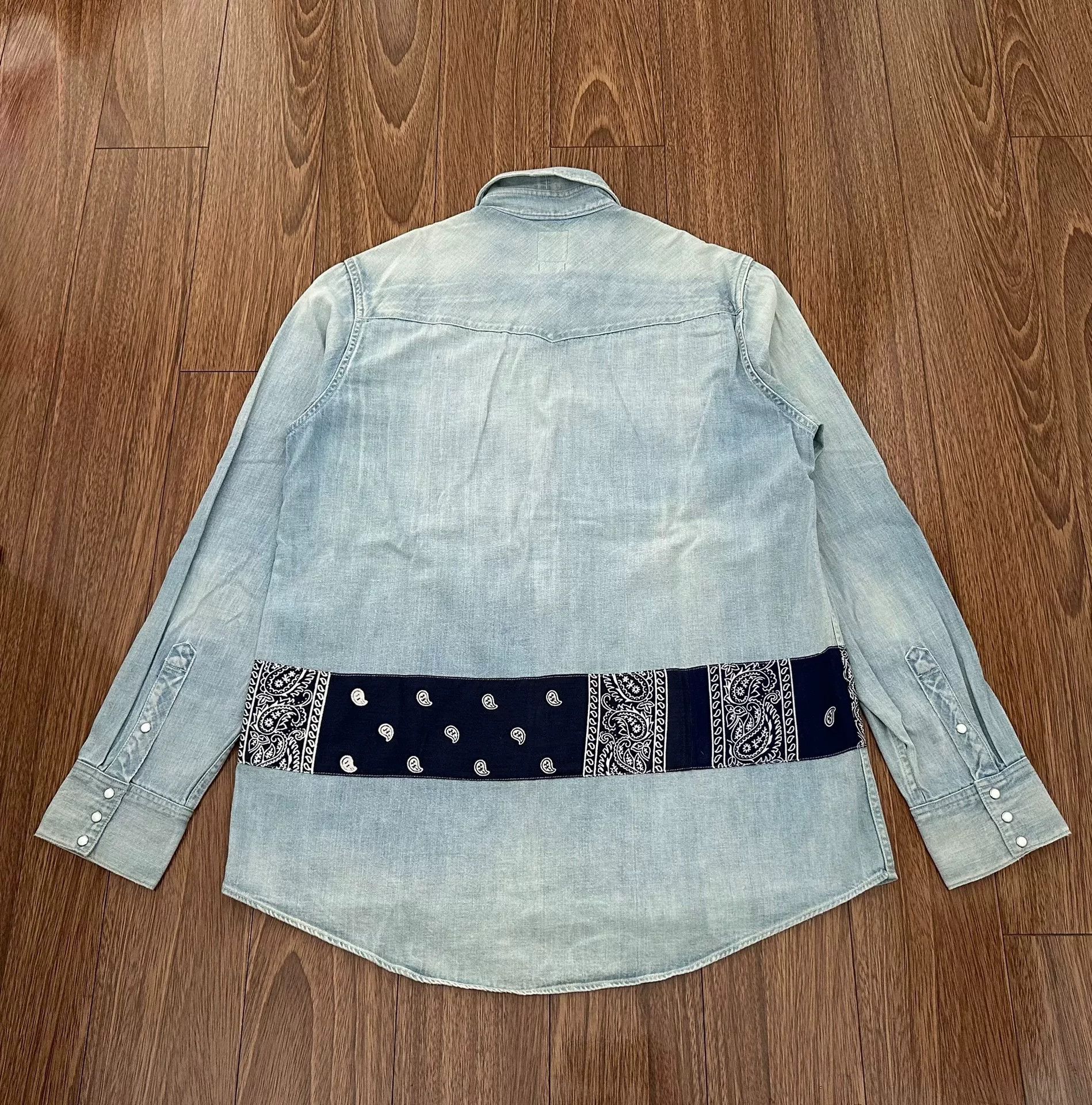 Visvim visvim bandana border denim shirt Size US S / EU 44-46 / 1 - 2 Thumbnail