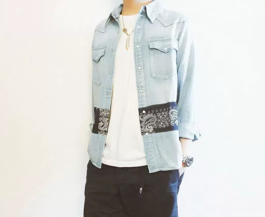 Visvim visvim bandana border denim shirt Size US S / EU 44-46 / 1 - 6 Thumbnail