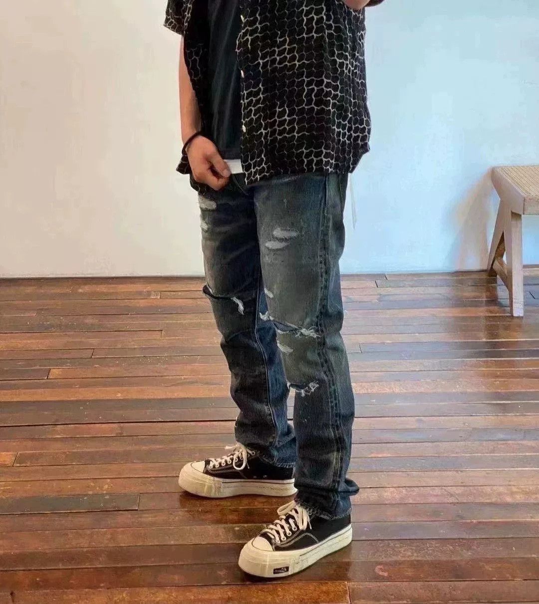 Visvim visvim social sculpture damaged denim pants Size US 34 / EU 50 - 4 Thumbnail