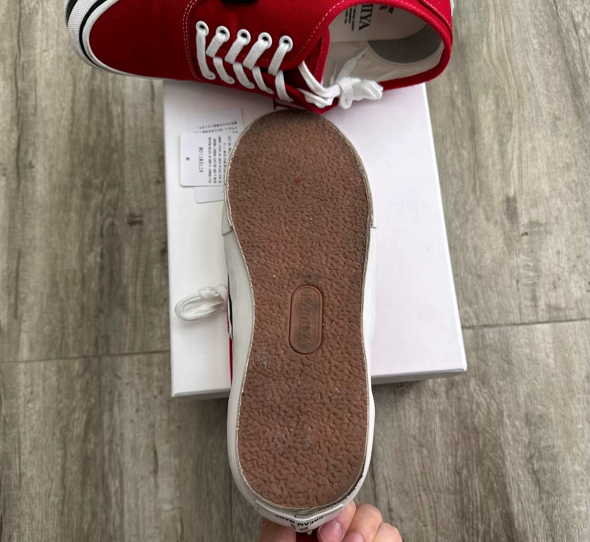 Maison MIHARA YASUHIRO red vulcanize low-top canvas sneakers Size US 9 / EU 42 - 4 Thumbnail