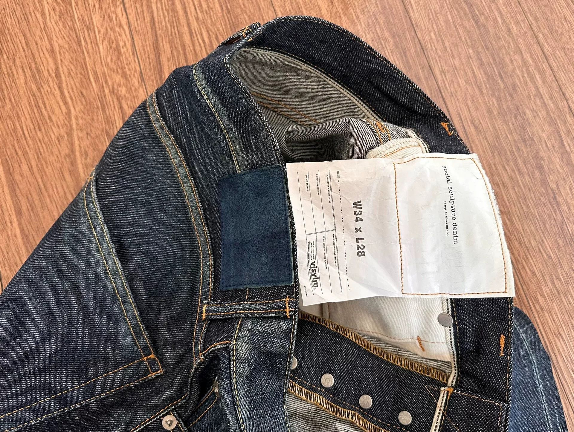 Visvim visvim social sculpture non-washed denim pants Size US 34 / EU 50 - 4 Thumbnail