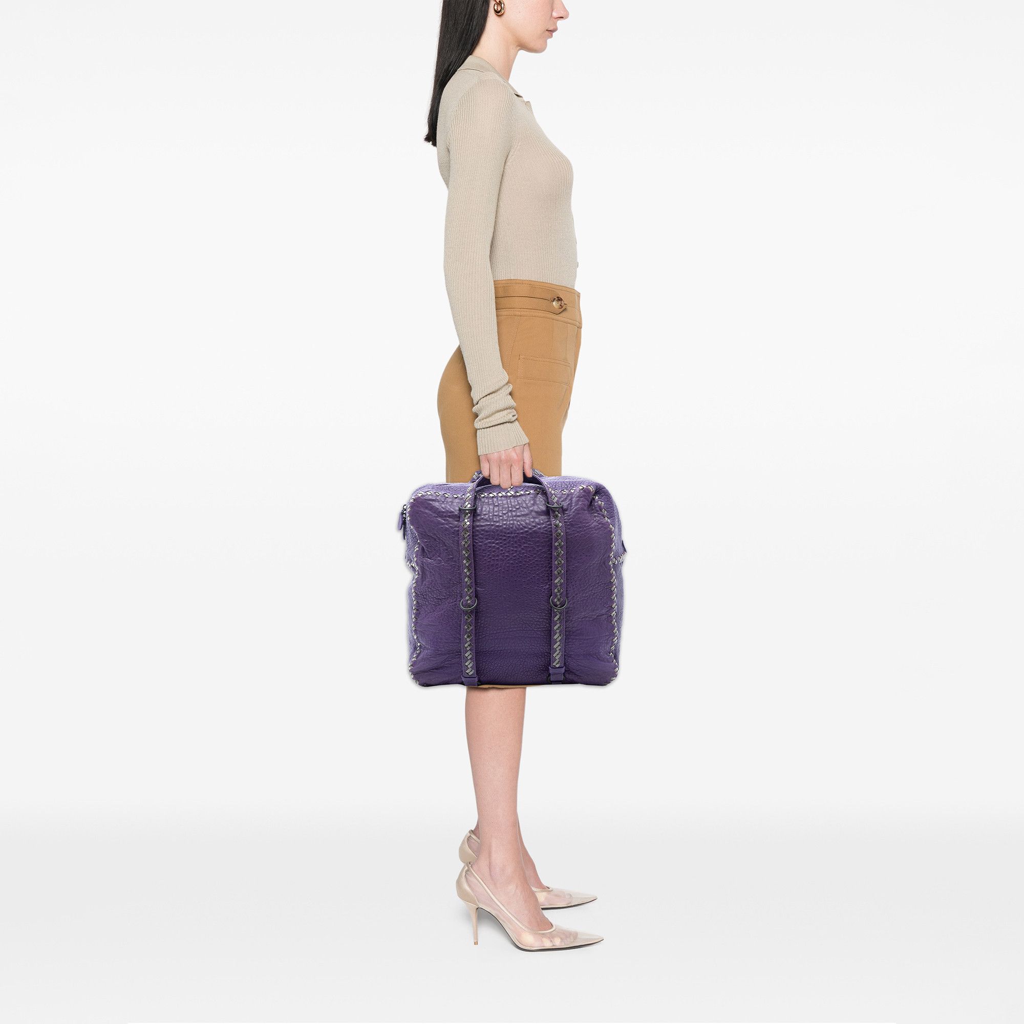 Bottega Veneta Bottega Veneta Intrecciato Trimmed Leather Handbag Size ONE SIZE - 7 Thumbnail