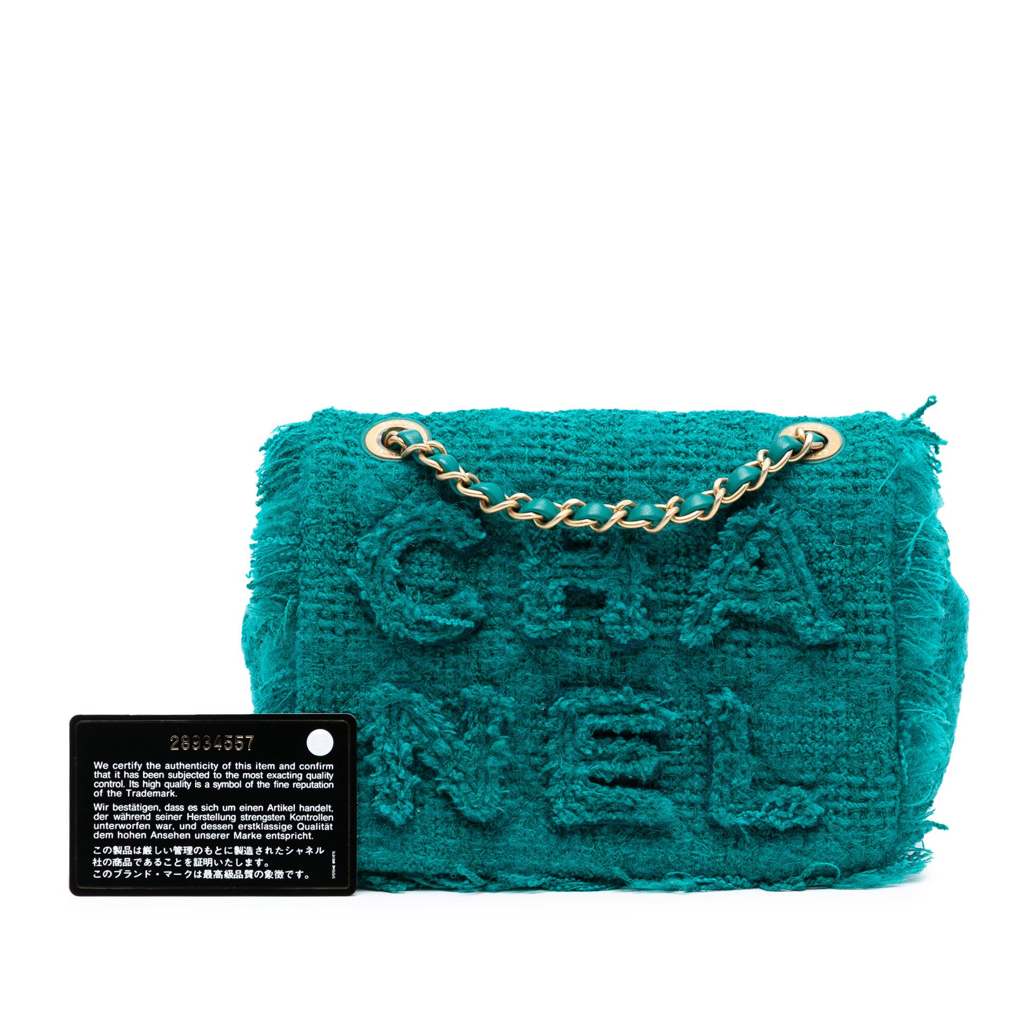 Chanel Chanel Small Wool Tweed Giant Logo Flap Size ONE SIZE - 8 Thumbnail