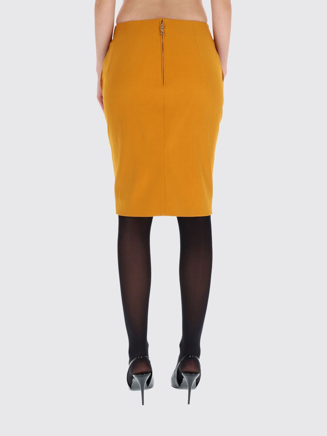 Saint Laurent Paris Saint Laurent Skirt Woman Ocher Size 26" / US 2 / IT 38 - 3 Thumbnail
