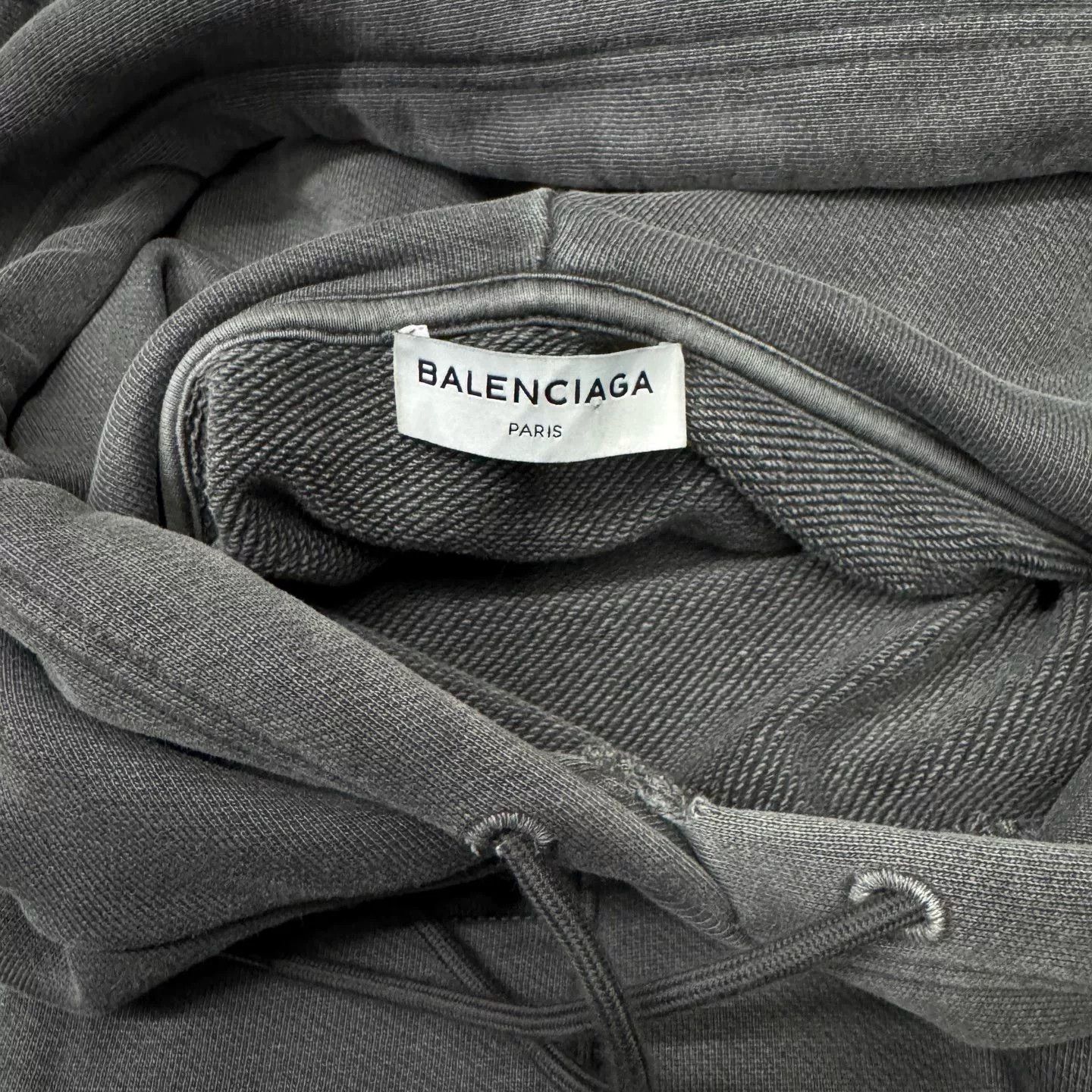 Balenciaga Balenciaga Washed Black Hoodie Size US S / EU 44-46 / 1 - 6 Thumbnail