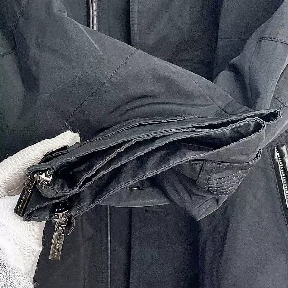 Versace Versace Black Mid-Length Leather Collar Coat Size US L / EU 52-54 / 3 - 5 Thumbnail