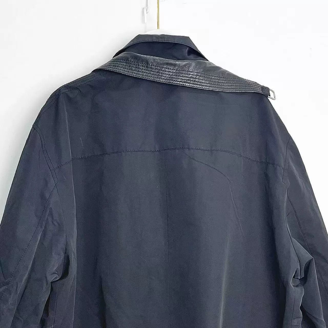 Versace Versace Black Mid-Length Leather Collar Coat Size US L / EU 52-54 / 3 - 8 Thumbnail