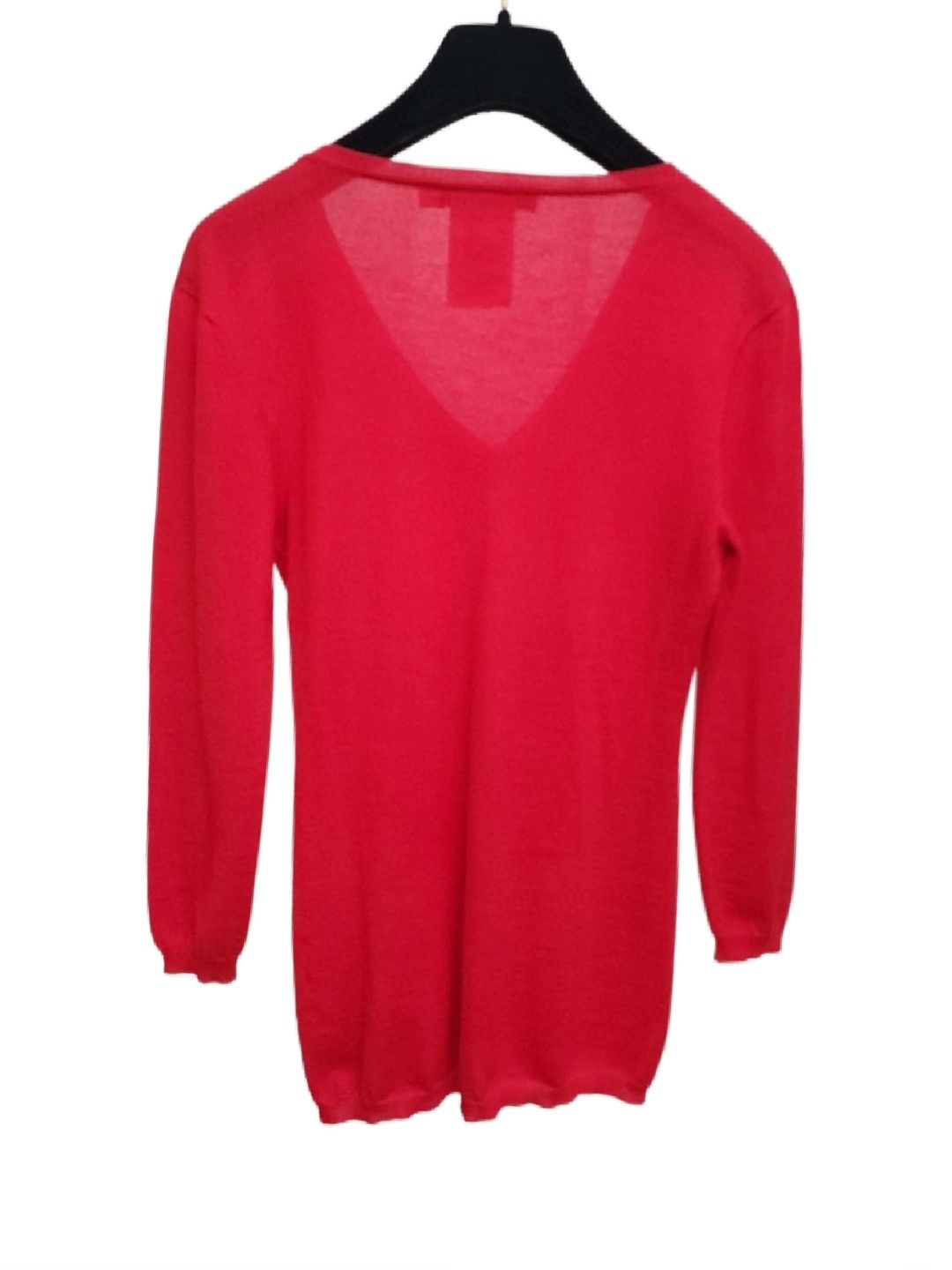 Dior red v-neck knit sweater by dior Size US M / EU 48-50 / 2 - 5 Thumbnail