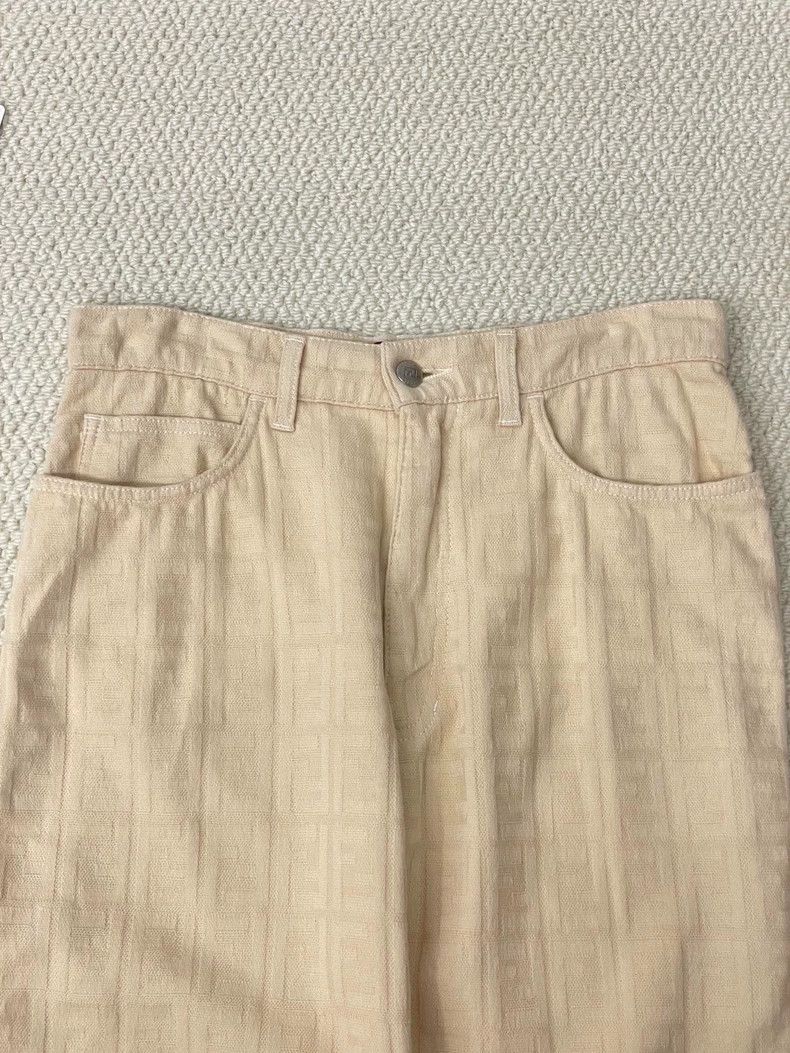 Fendi Fendi Beige All-over Print Casual Pants Size US 29 - 3 Thumbnail