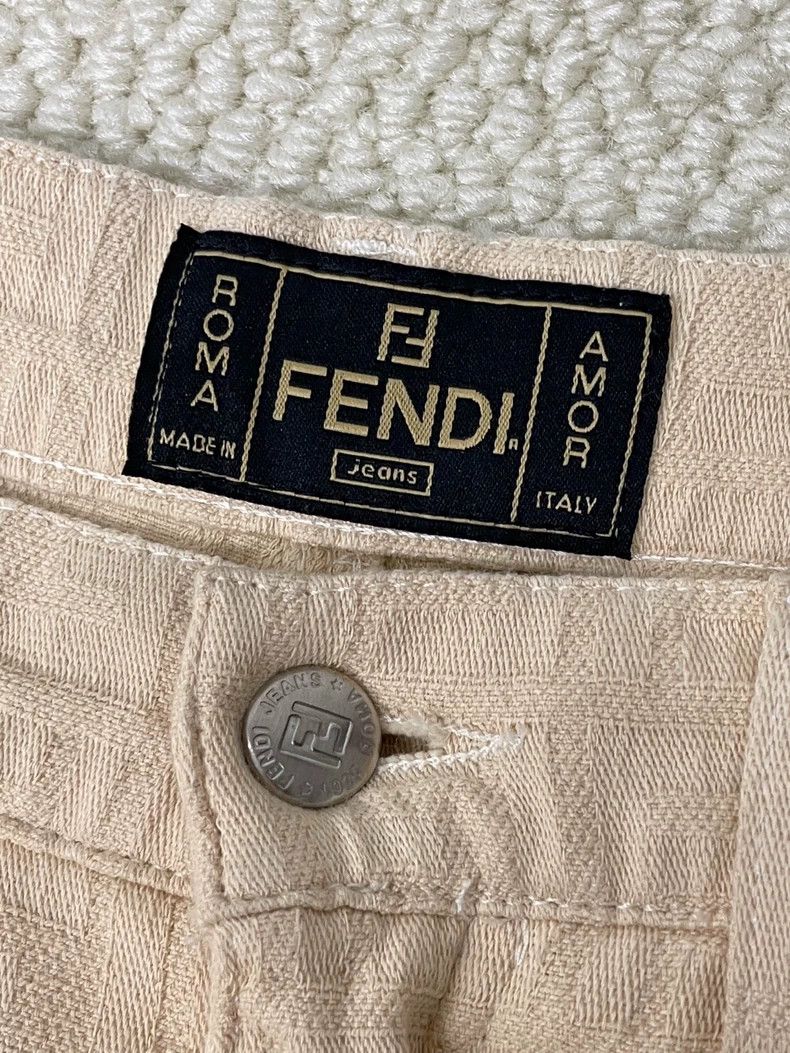Fendi Fendi Beige All-over Print Casual Pants Size US 29 - 8 Thumbnail
