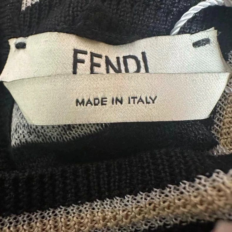 Fendi FENDI Striped Cold-Shoulder Knit Top Size US S / EU 44-46 / 1 - 3 Thumbnail